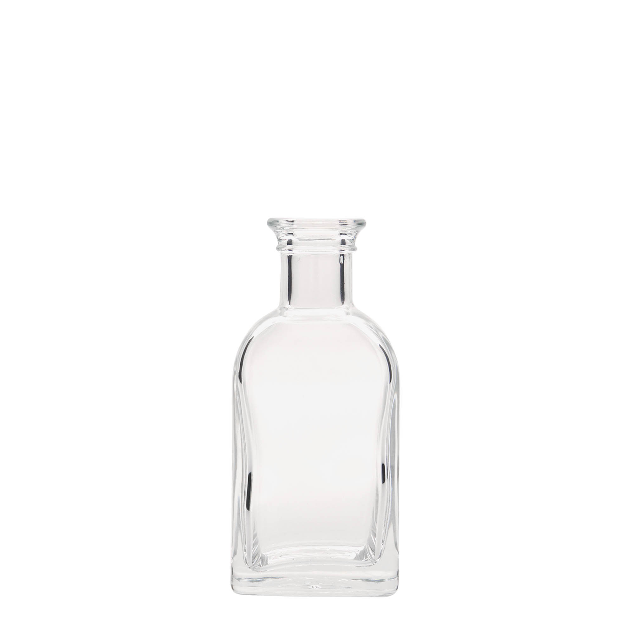 100 ml glasflaska Apotekar Carré, kvadratisk, öppning: kork