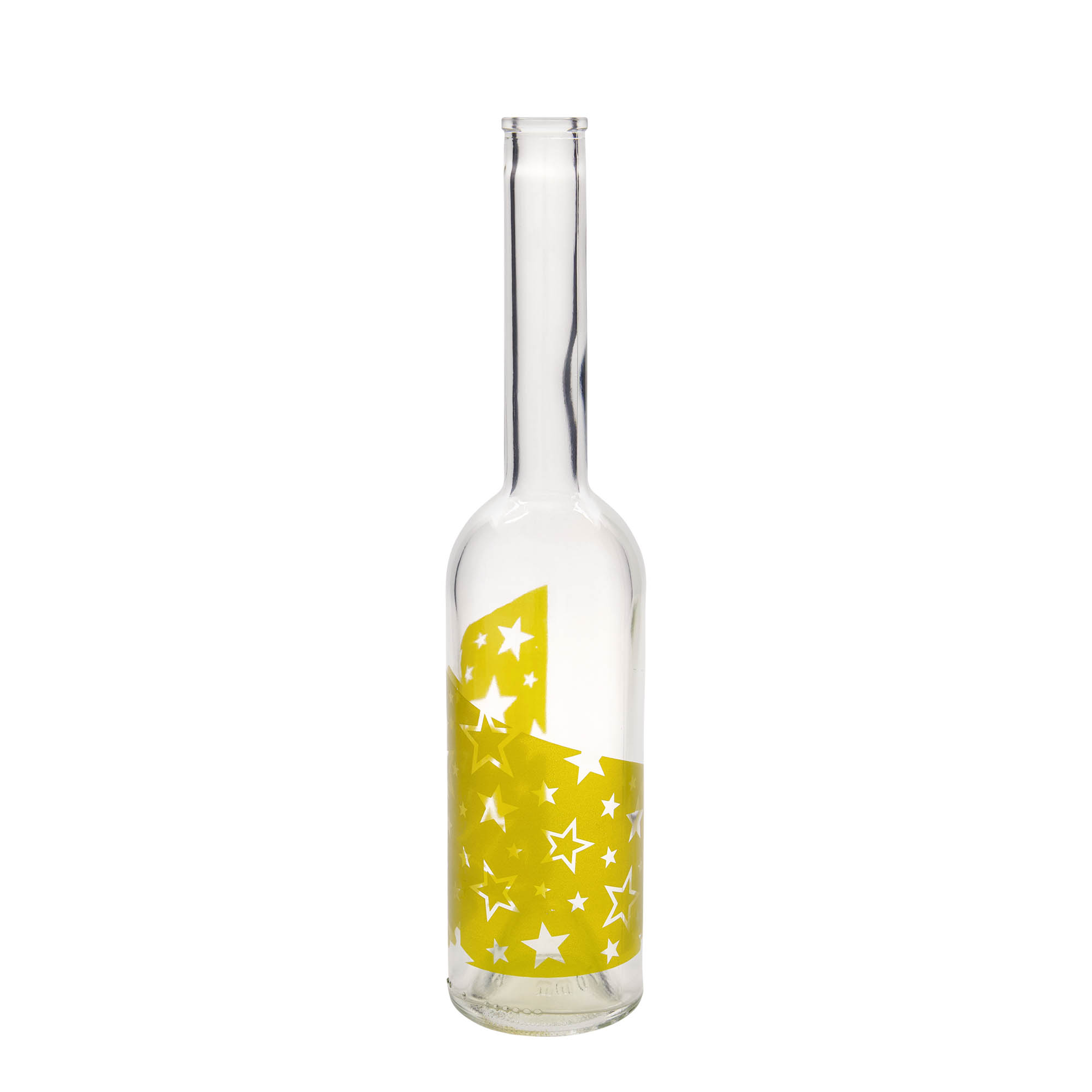 500 ml glasflaska 'Opera', motiv: guldstjärnor, öppning: kork 500 ml glasflaska 'Opera', motiv: guldstjärnor, öppning: kork