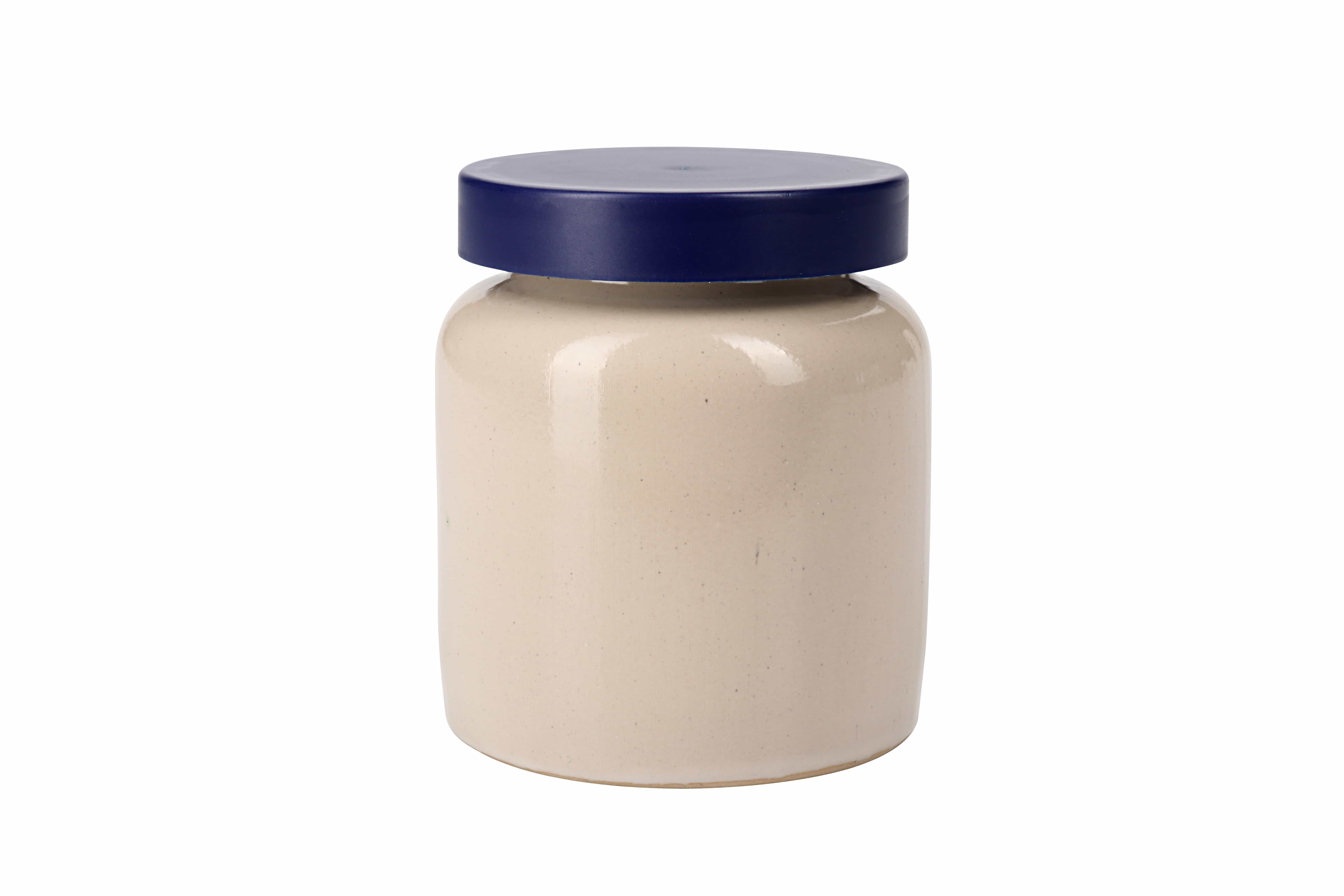 270 ml stengodskruka, keramik, beige, mynning: påläggslock