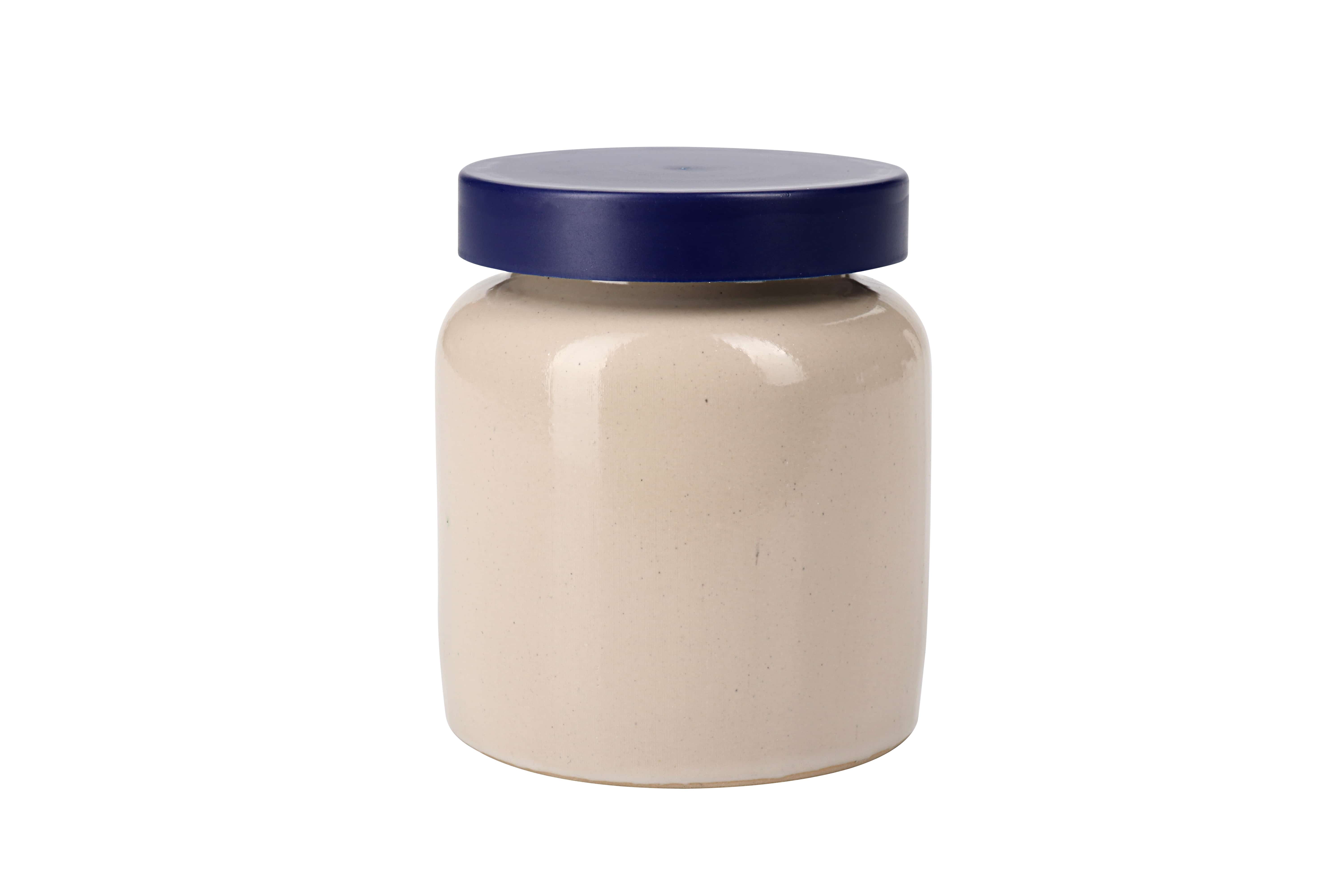 270 ml stengodskruka, keramik, beige, mynning: påläggslock