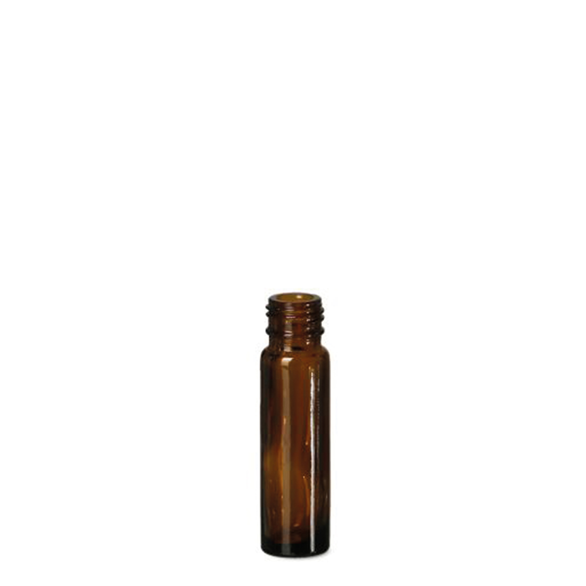 10 ml roll-on-flaska, glas, brun, öppning: skruvlock