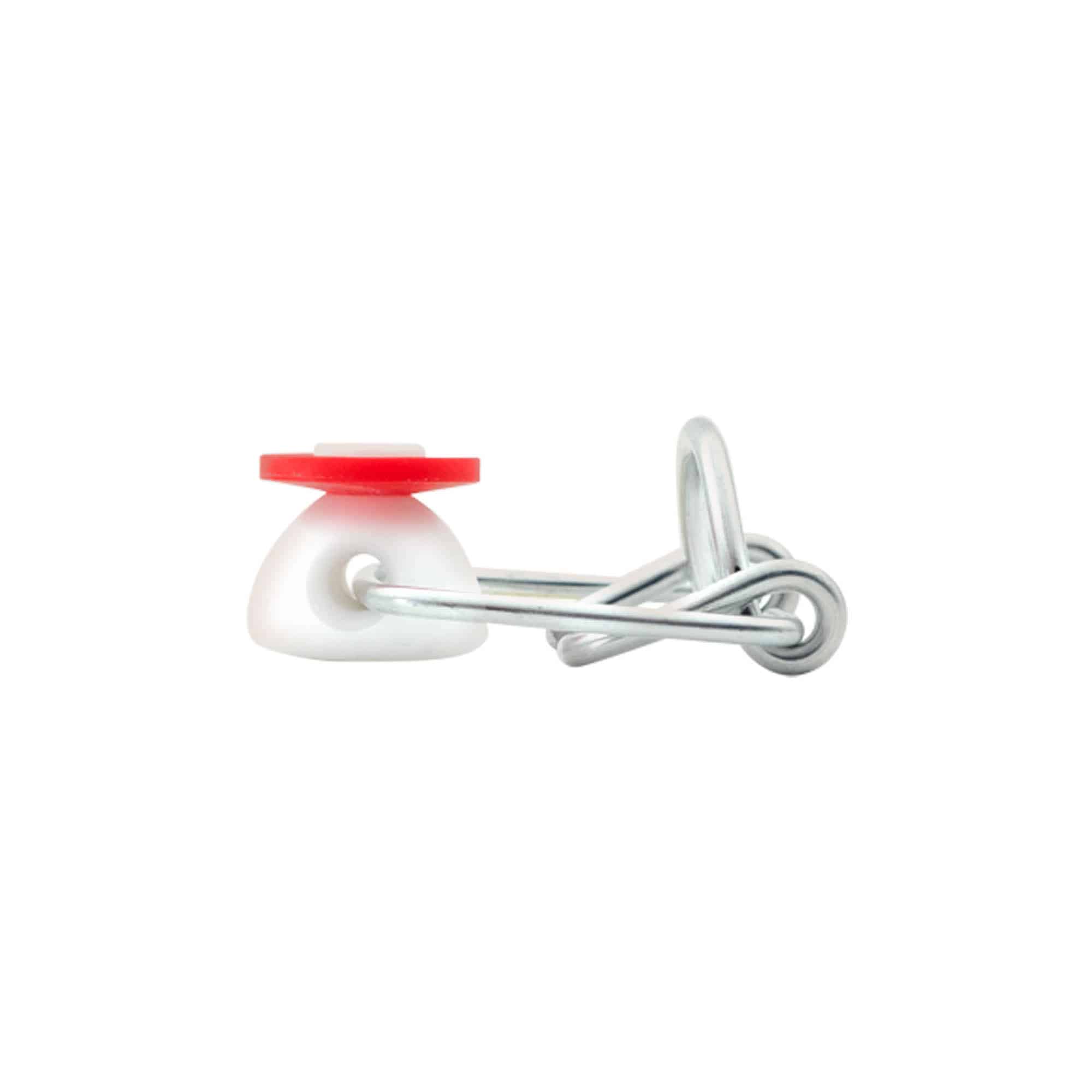 Patentlock mini, plast, röd-vit