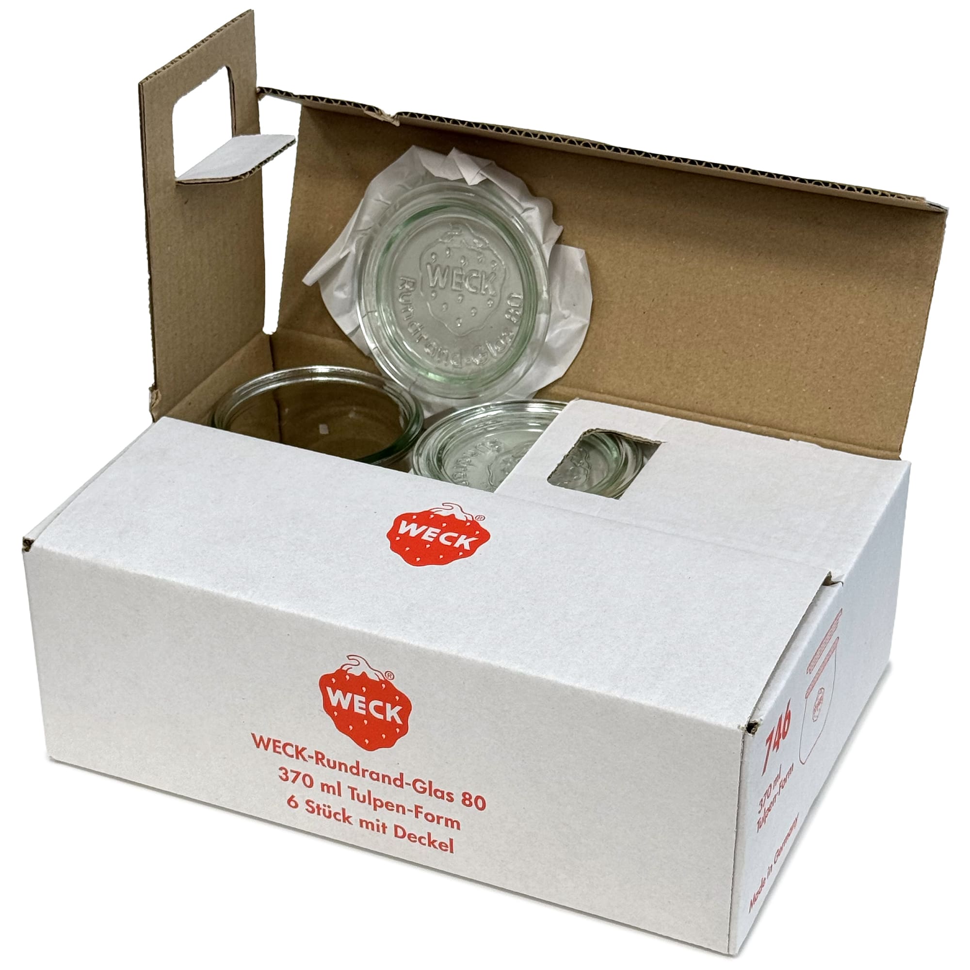 6x 370 ml WECK-tulpanburk med glaslock RR 80