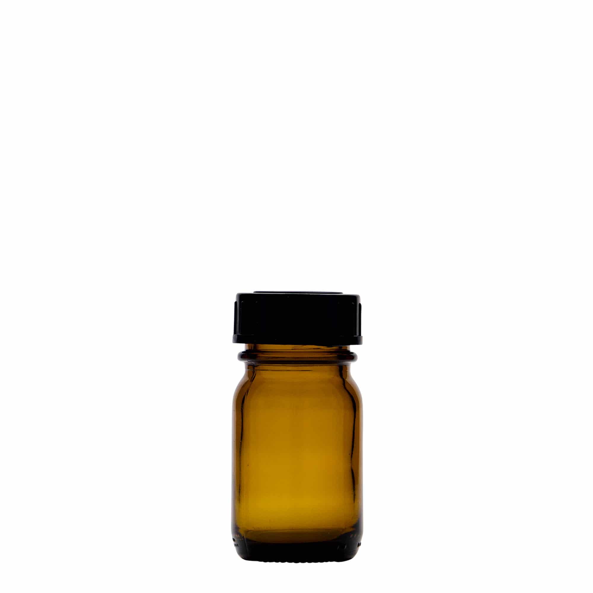 30 ml bredhalsglas, brunt, öppning: DIN 32