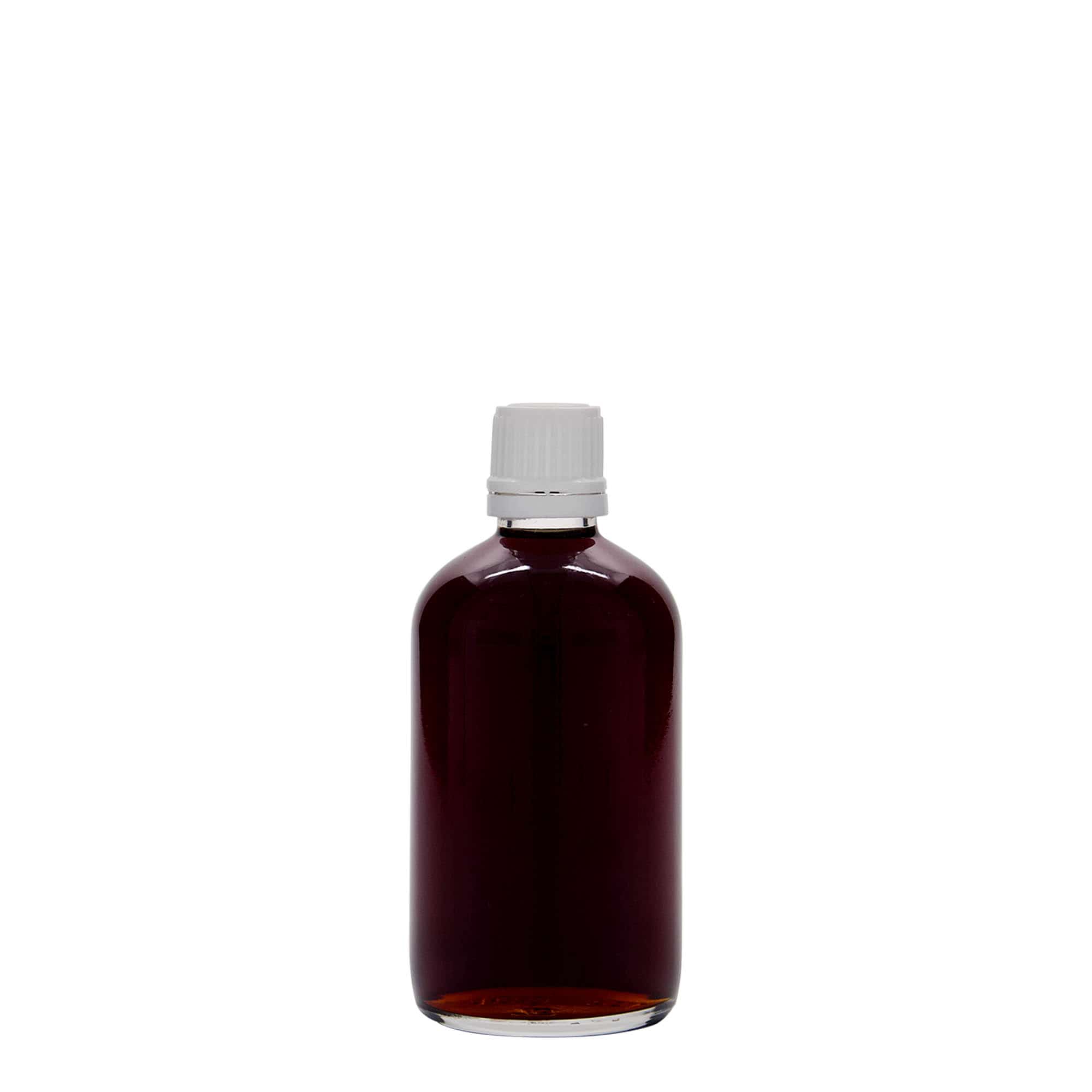 100 ml medicinflaska, glas, mynning: DIN 18