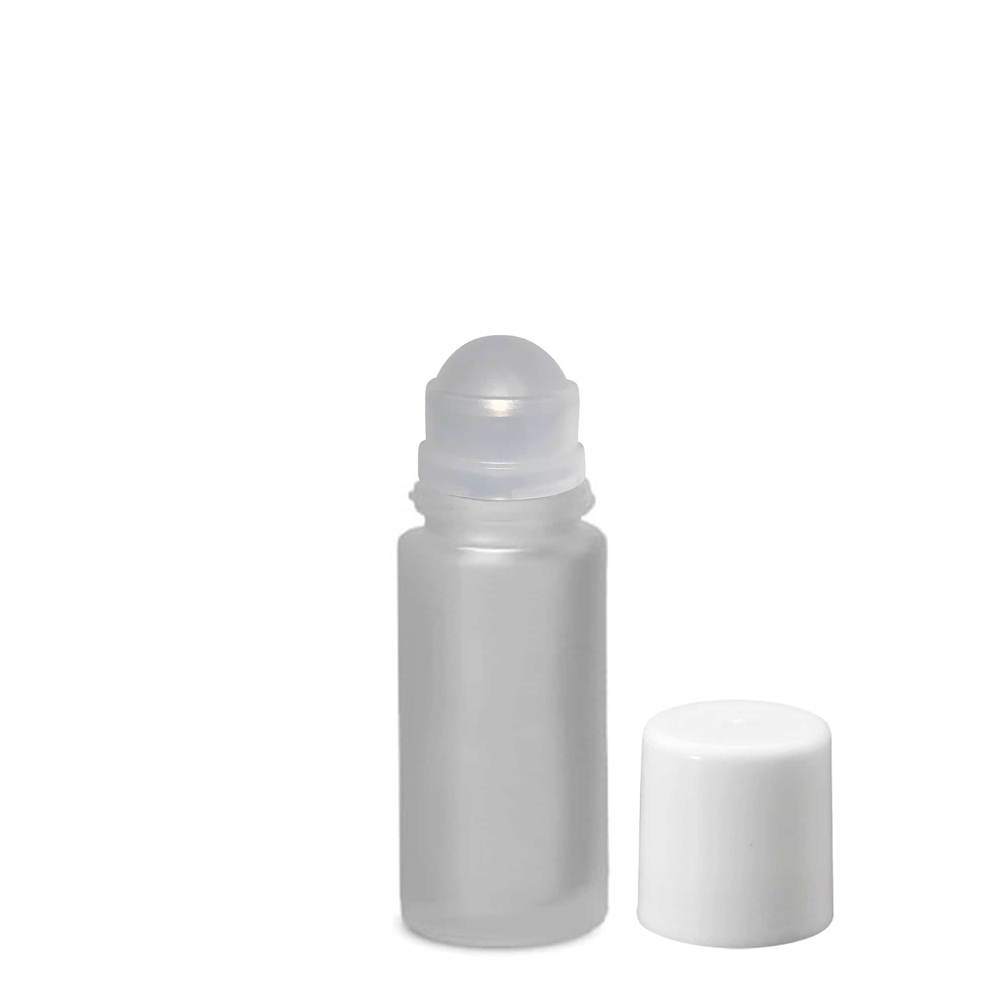 50 ml roll-on-flaska, glas, frostad, öppning: skruvlock