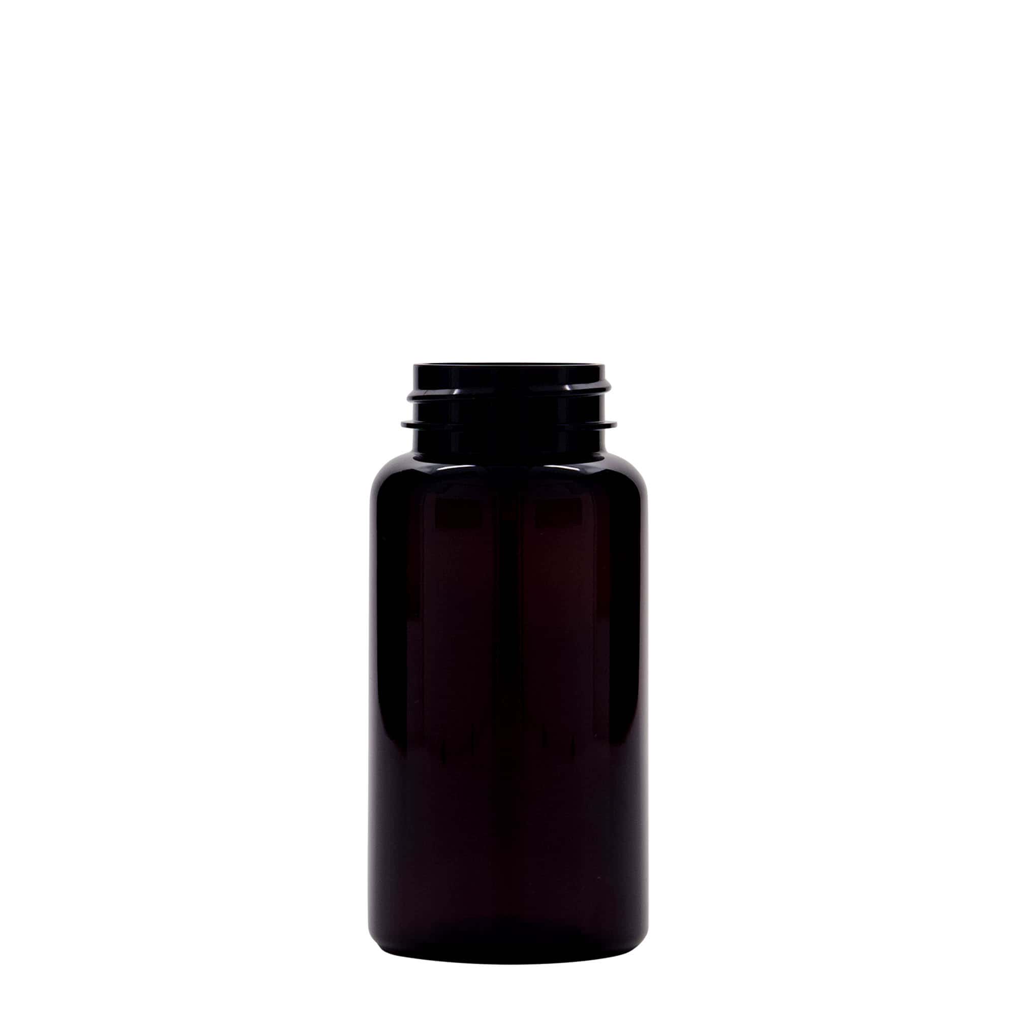 150 ml PET-packer, plast, brun, mynning: 38/400