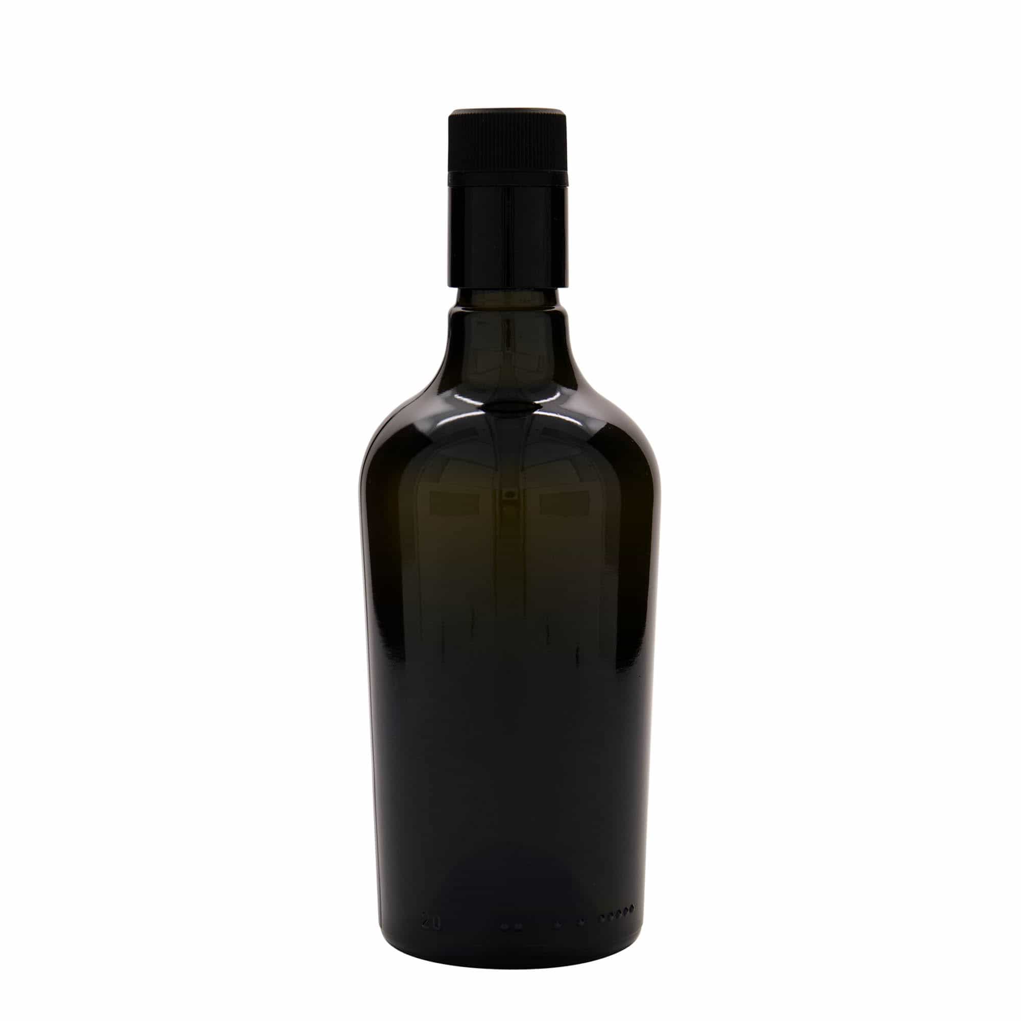 500 ml vinäger-/oljeflaska 'Oleum', glas, antikgrön, mynning: DOP
