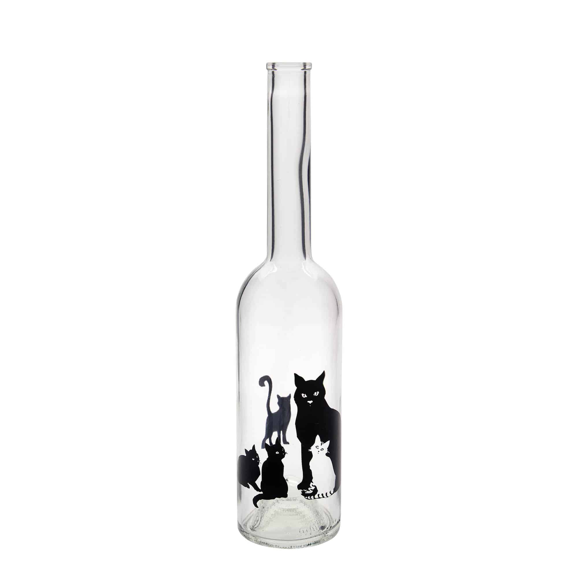 500 ml glasflaska 'Opera', motiv: katter, mynning: kork 500 ml glasflaska 'Opera', motiv: katter, mynning: kork
