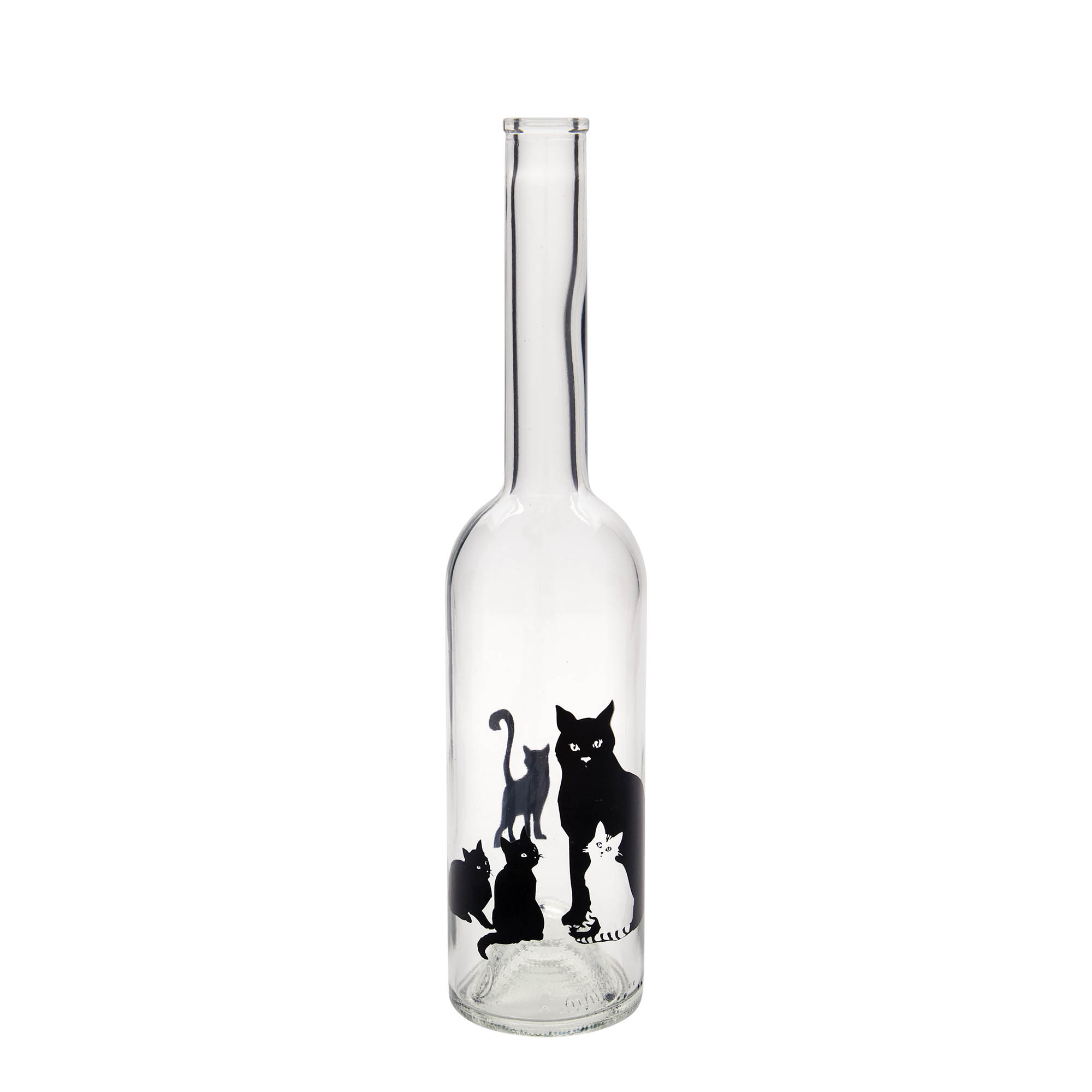 500 ml glasflaska 'Opera', motiv: katter, öppning: kork