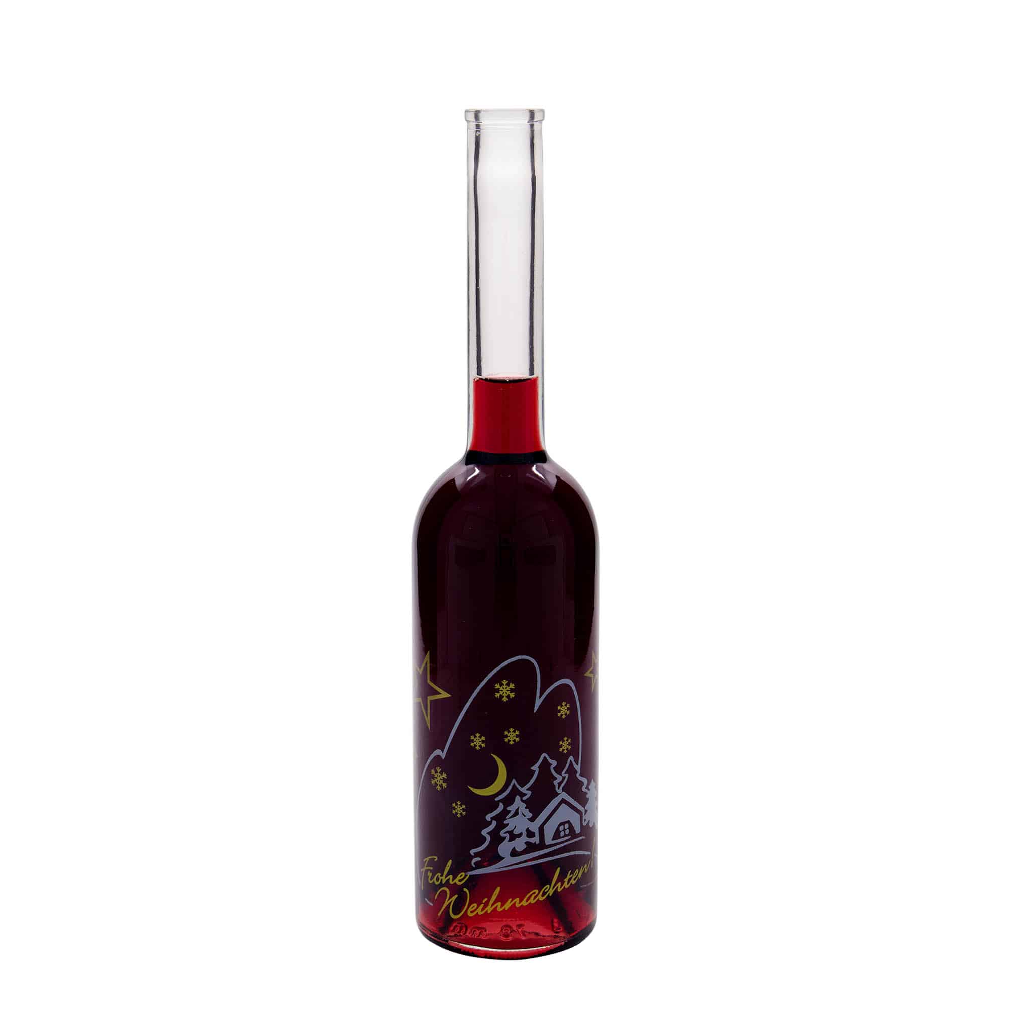 500 ml glasflaska 'Opera', motiv: Julidyll, mynning: kork
