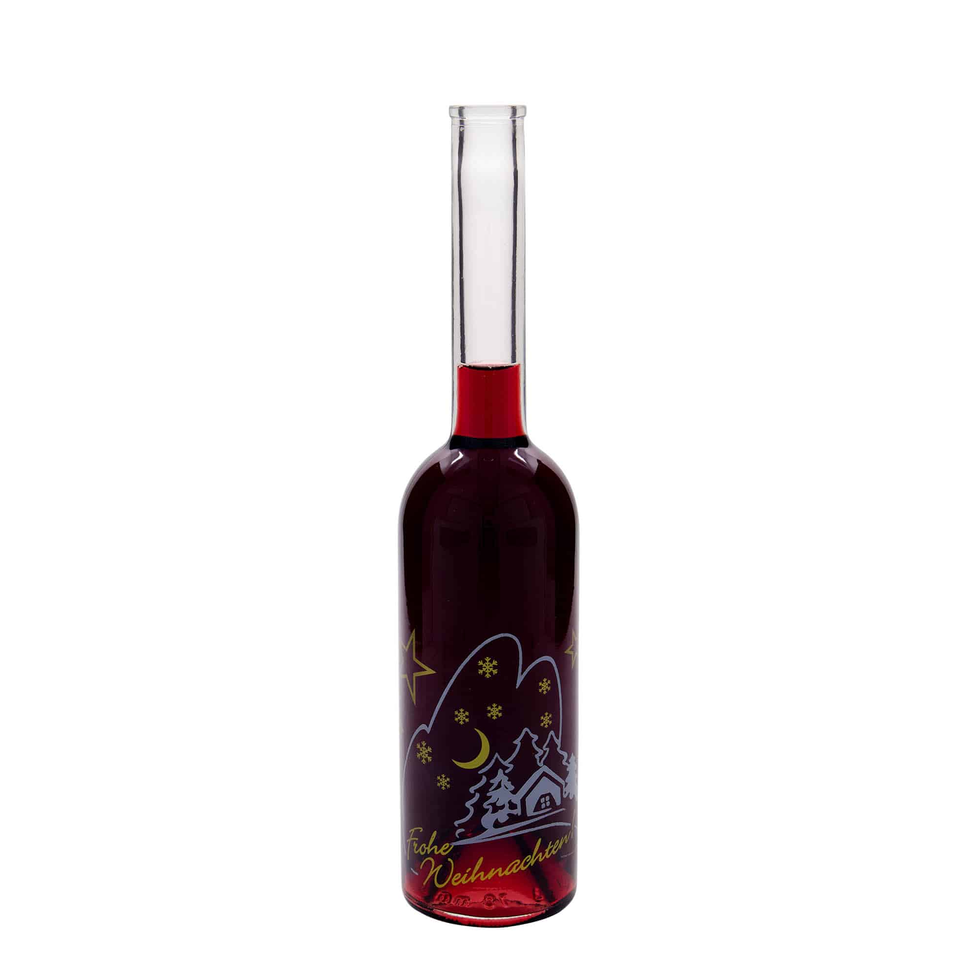 500 ml glasflaska 'Opera', motiv: julidyll, mynning: kork 500 ml glasflaska 'Opera', motiv: julidyll, mynning: kork