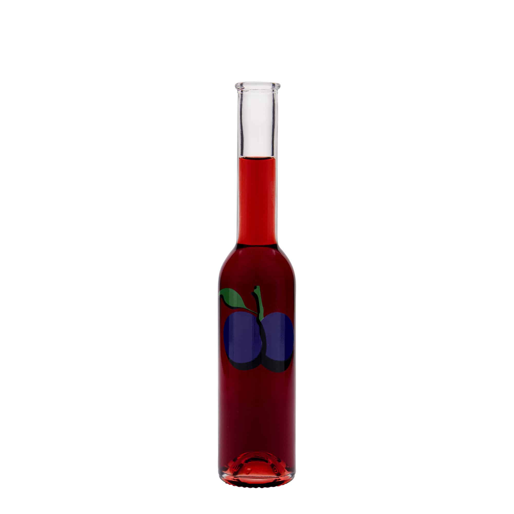 200 ml glasflaska 'Opera', motiv: Plommon, mynning: kork