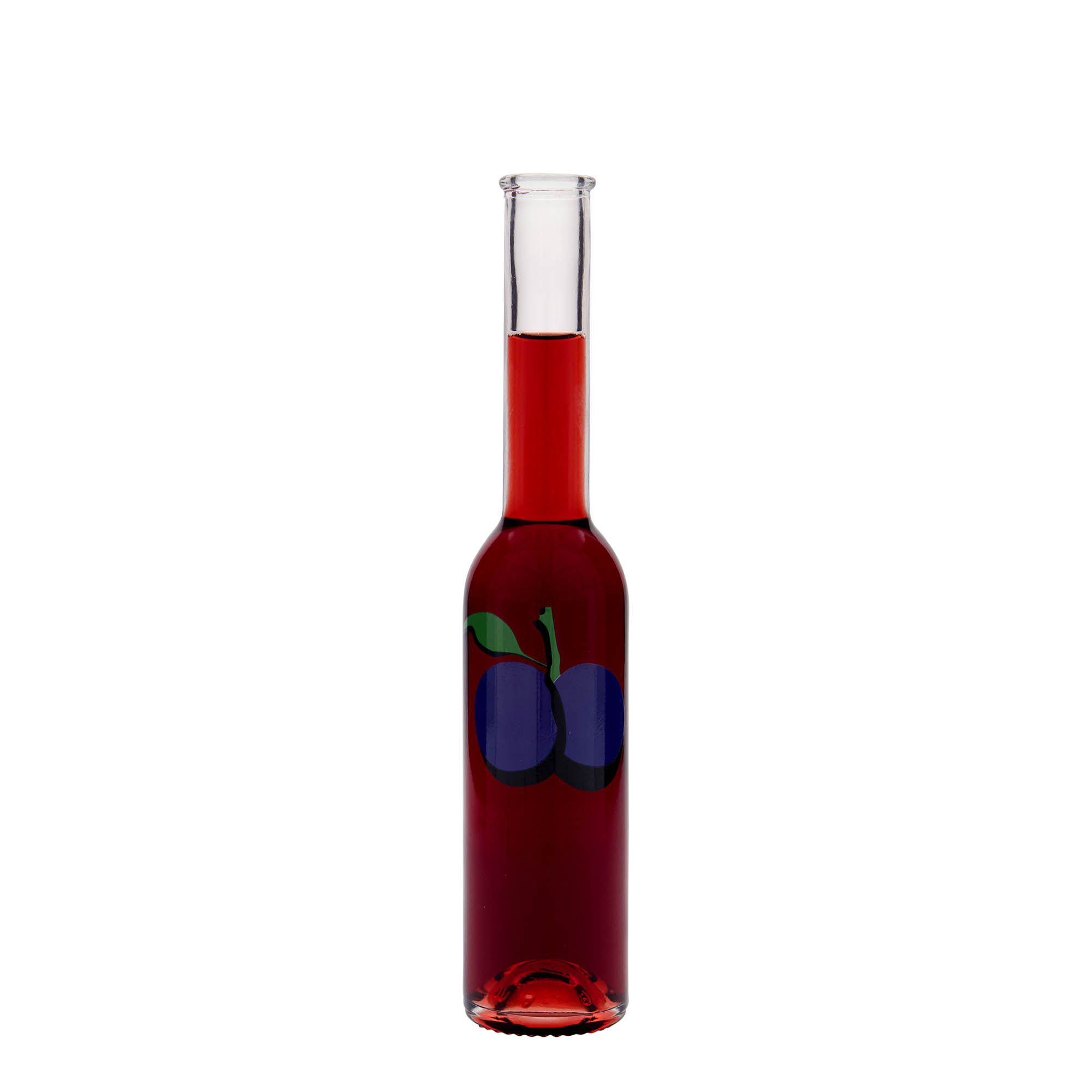 200 ml glasflaska 'Opera', motiv: Plommon, mynning: kork
