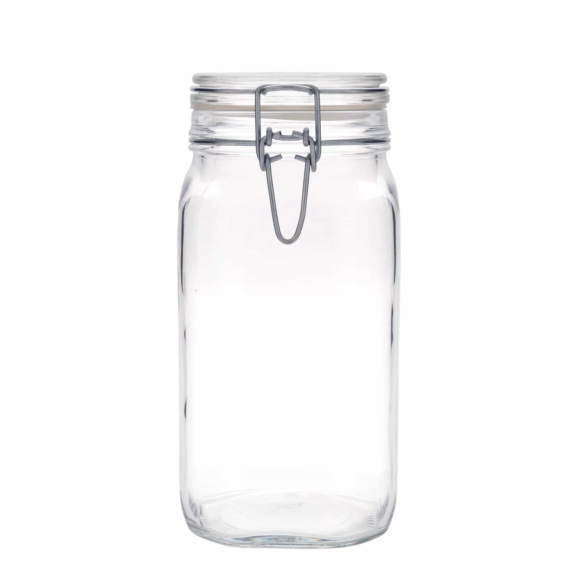 1 500 ml patentburk 'Fido', kvadratisk, mynning: trådbygellock 1 500 ml patentburk 'Fido', kvadratisk, mynning: trådbygellock