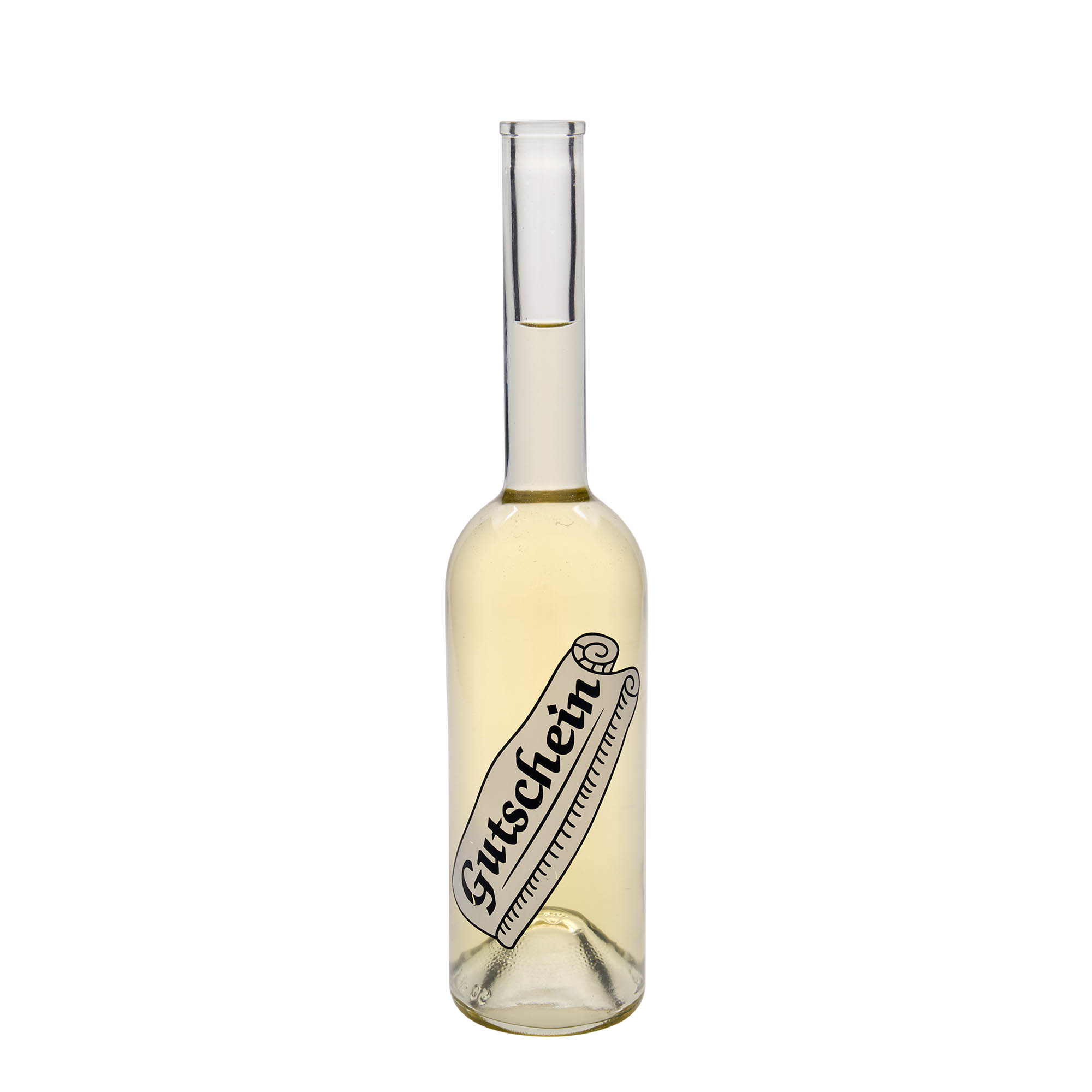 500 ml glasflaska 'Opera', motiv: presentkort, öppning: kork