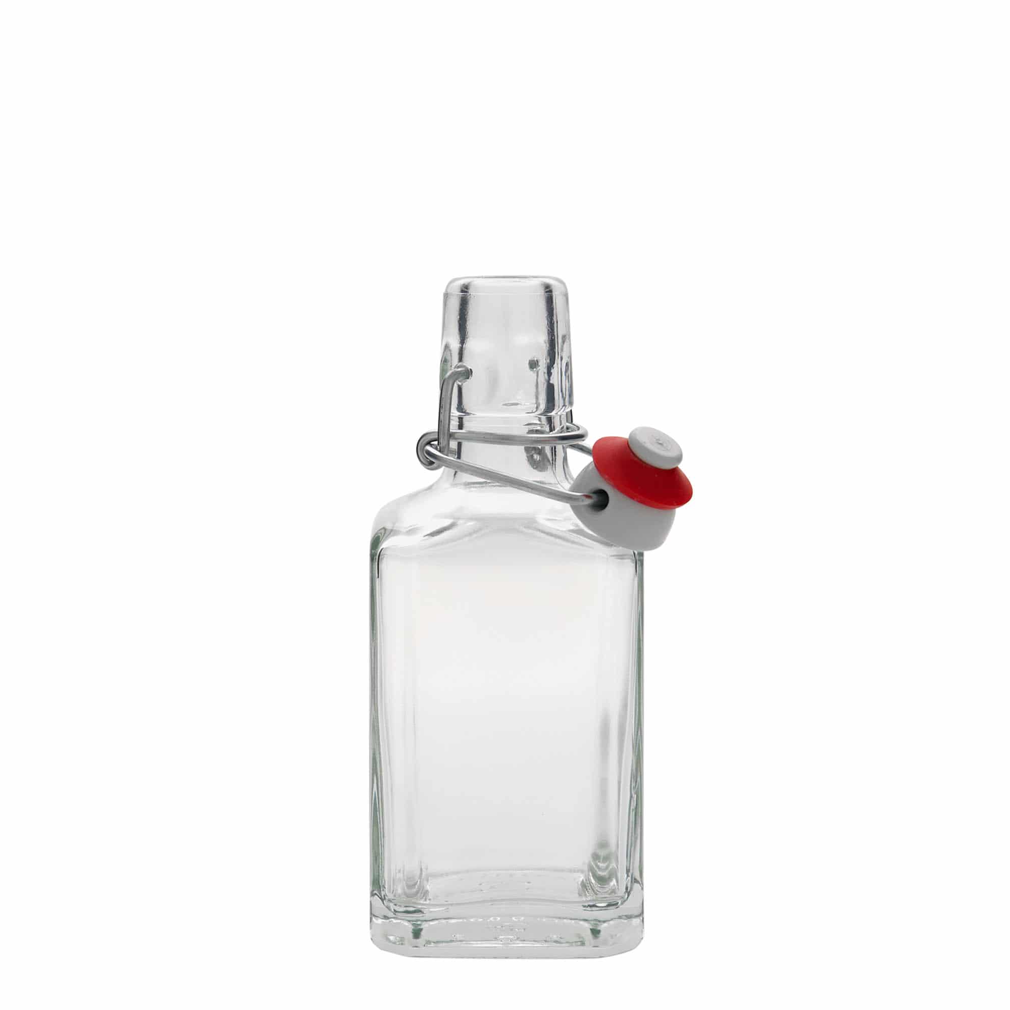 250 ml glasflaska 'Rialto', kvadratisk, mynning: bygelkapsyl