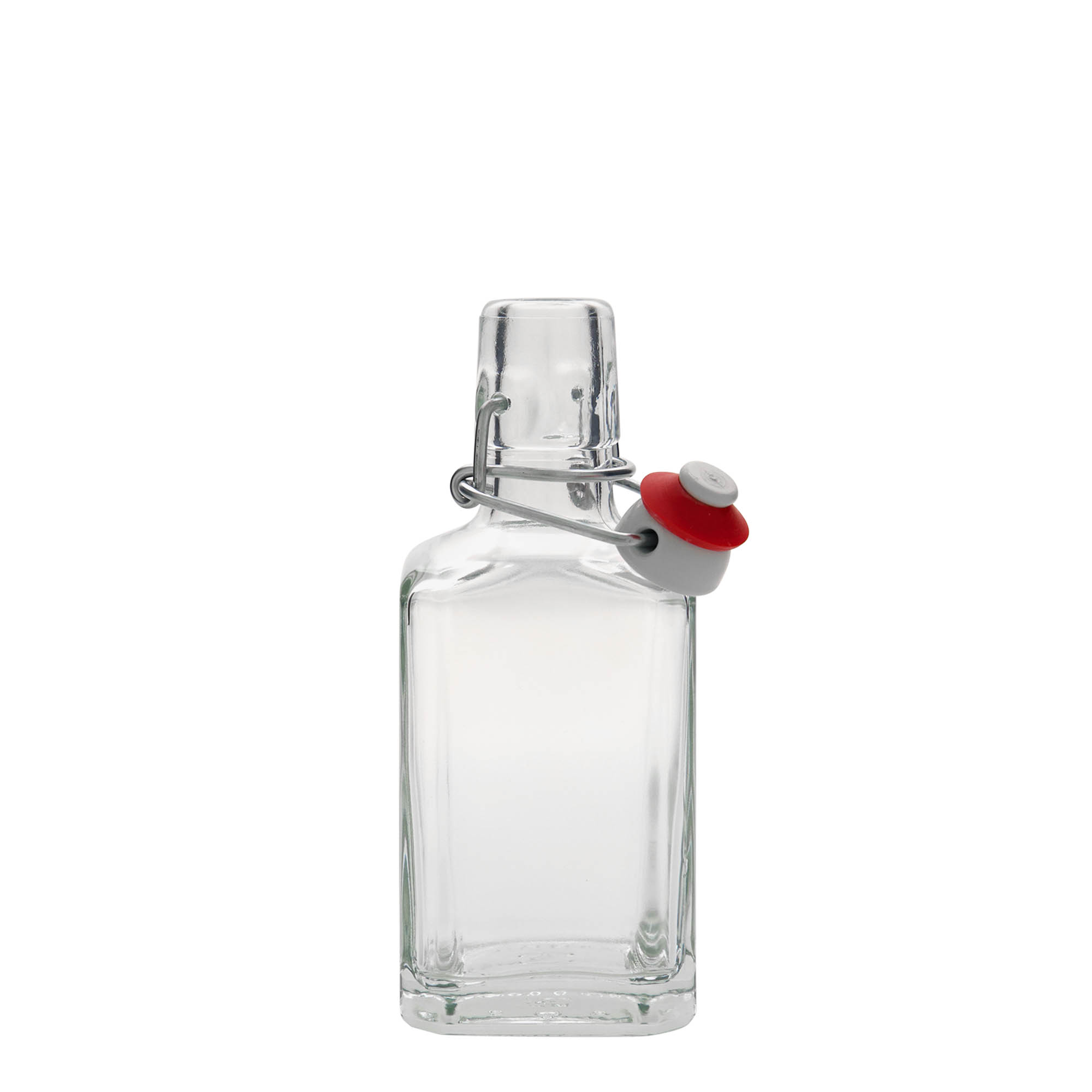 250 ml glasflaska 'Rialto', kvadratisk, mynning: bygelkapsyl