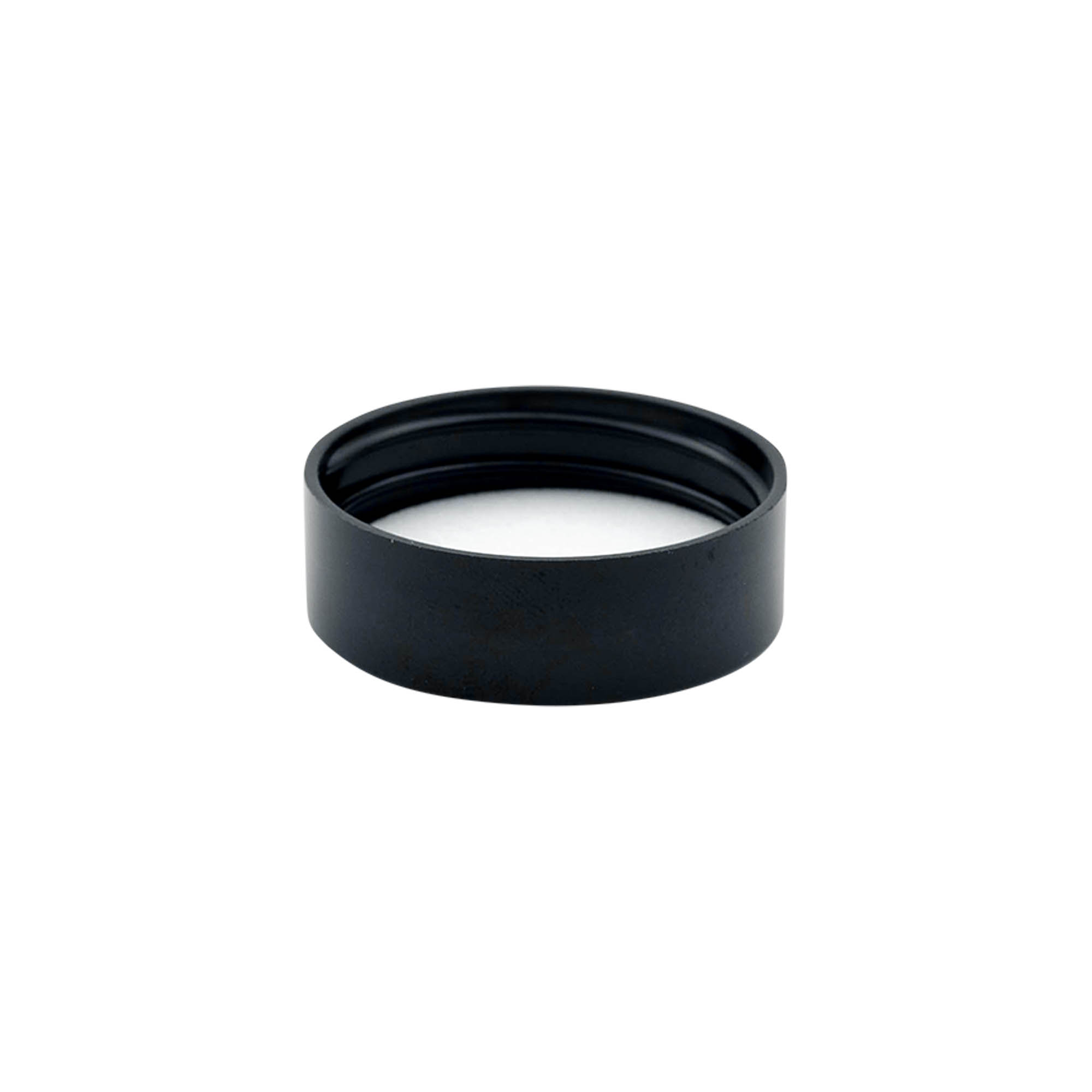 Skruvlock för 30 ml 'Brown Line', HPM-plast, svart