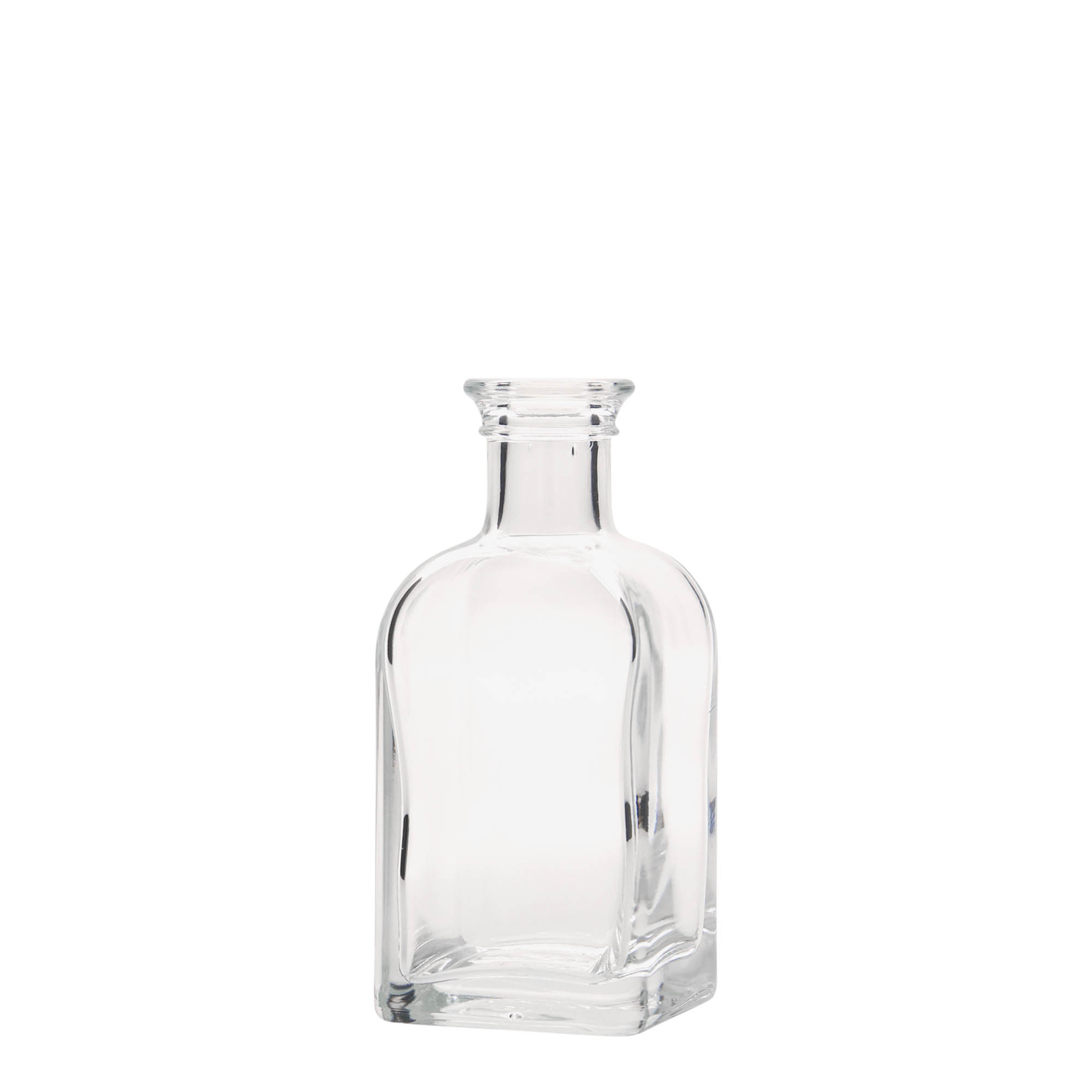 100 ml glasflaska Apotekar Carré, kvadratisk, öppning: kork