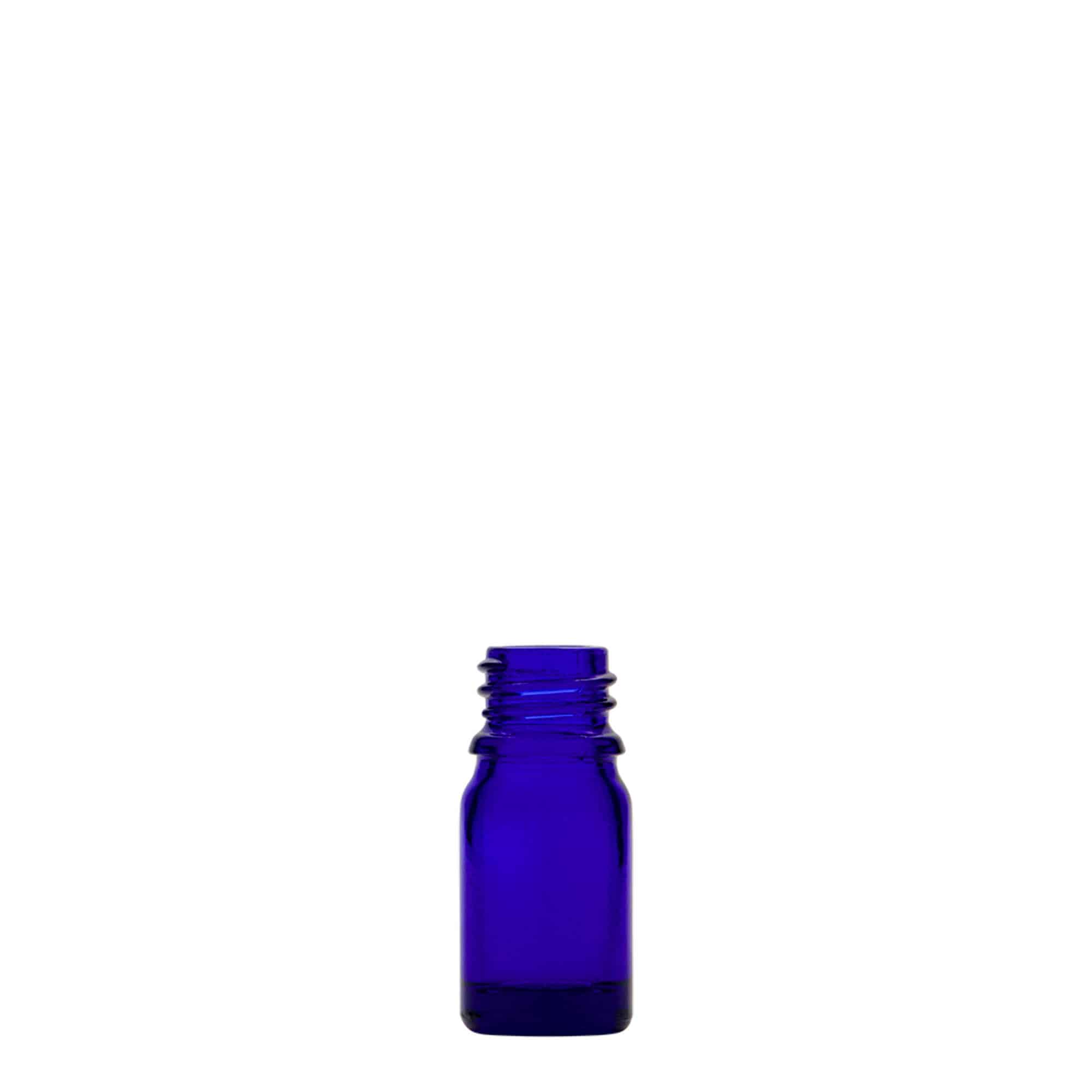 5 ml medicinflaska, glas, kungligt blå, mynning: DIN 18
