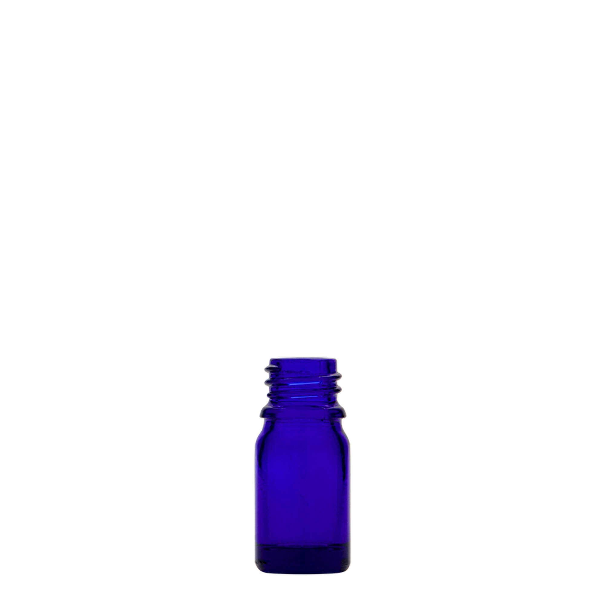 5 ml medicinflaska, glas, kungligt blå, mynning: DIN 18