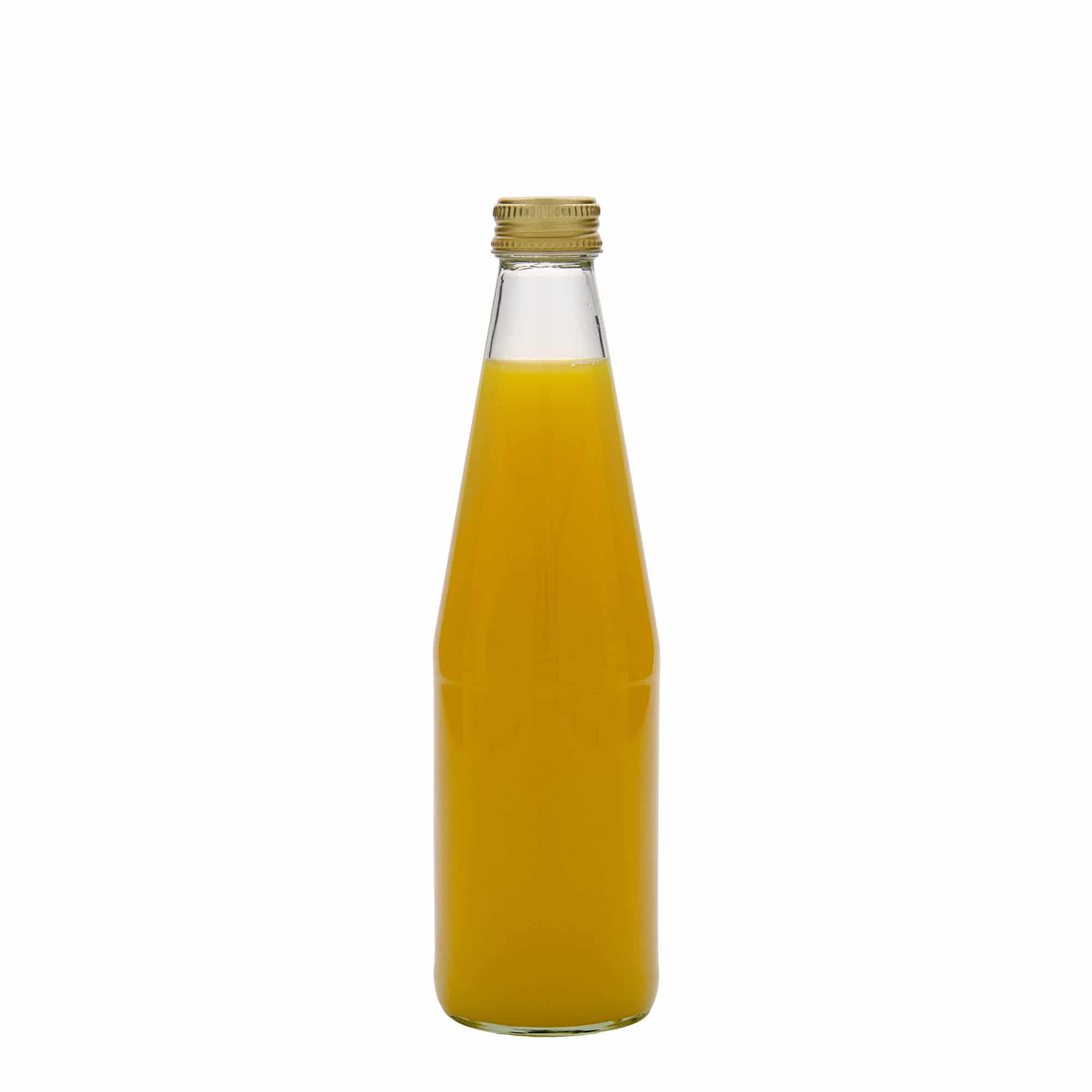 330 ml universalflaska morotsformad, glas, mynning: PP 28