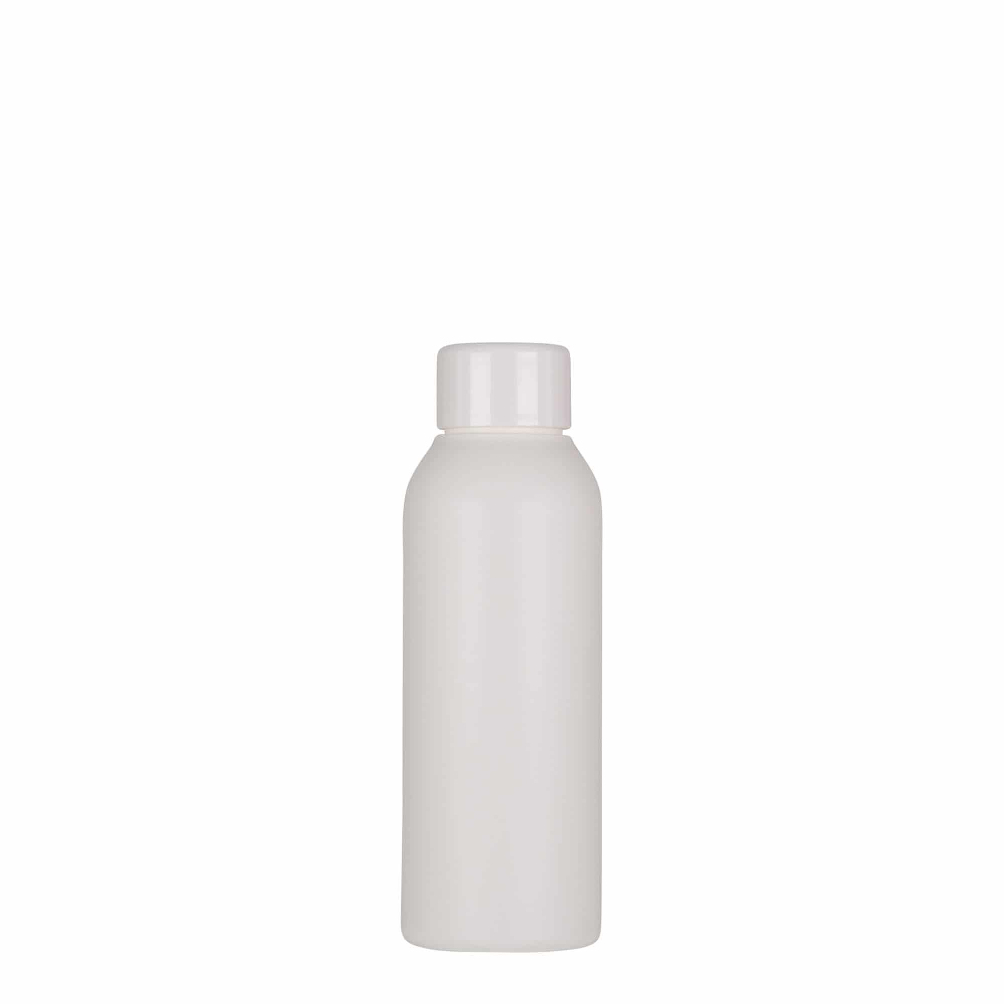 100 ml plastflaska 'Tuffy', HDPE, vit, mynning: GPI 24/410