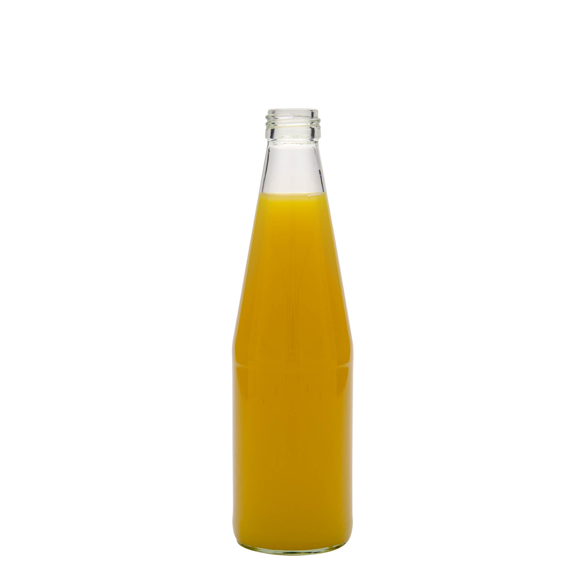 330 ml universalflaska morotsformad, glas, mynning: PP 28