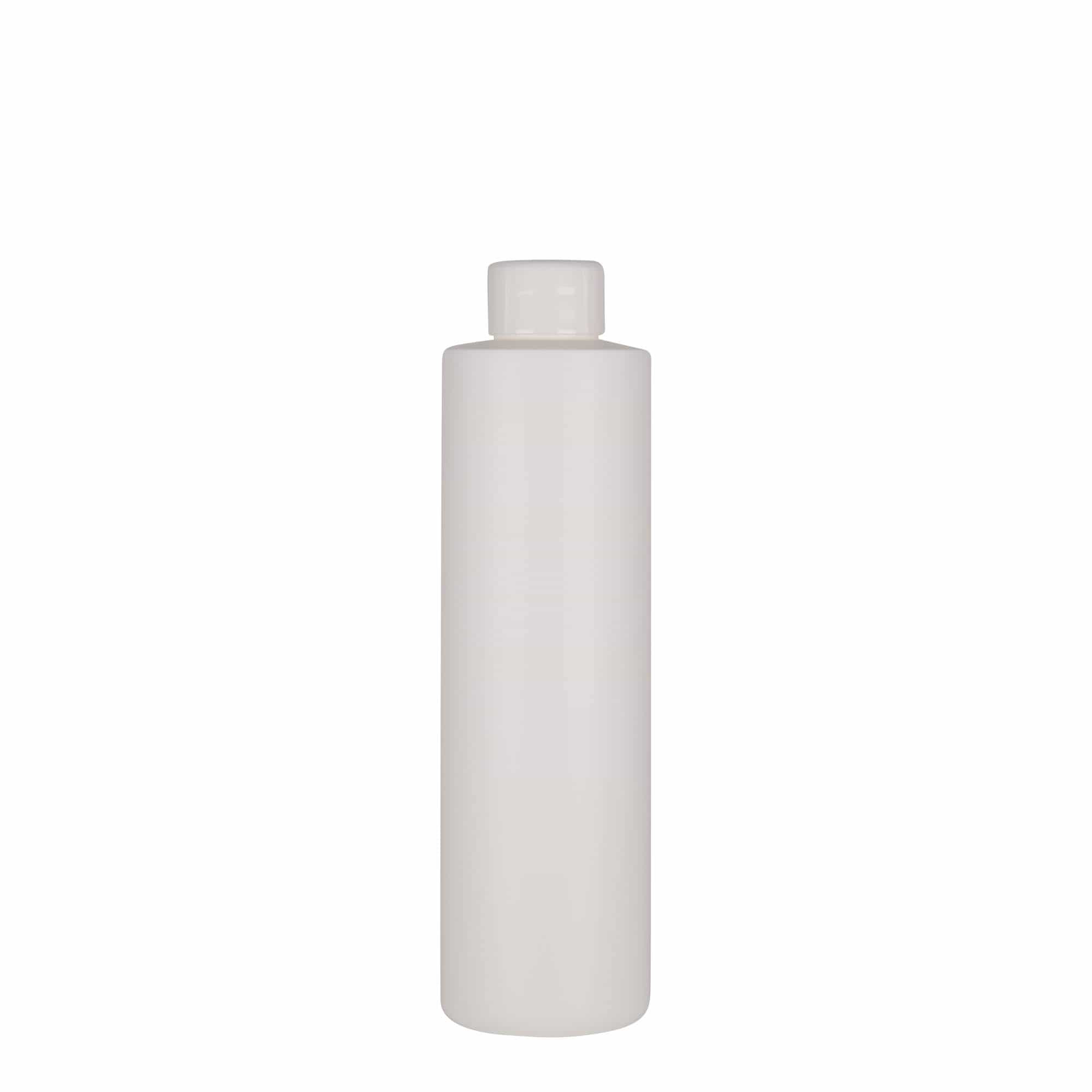 250 ml plastflaska 'Pipe', grön HDPE, vit, mynning: GPI 24/410