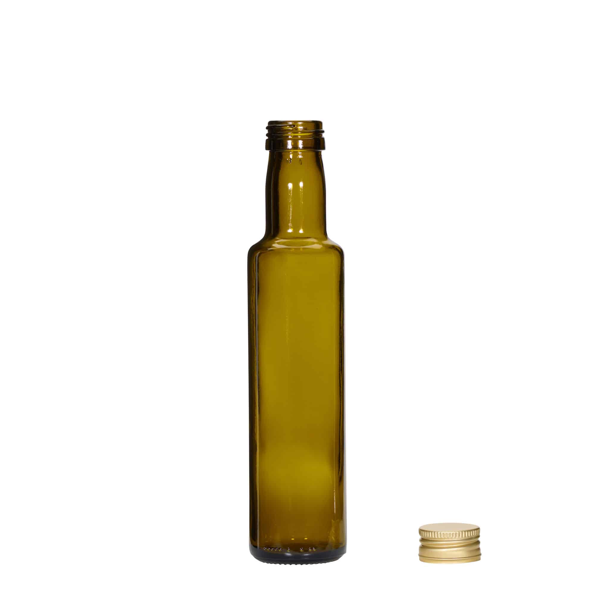 250 ml glasflaska 'Dorica', antikgrön, mynning: PP 31,5