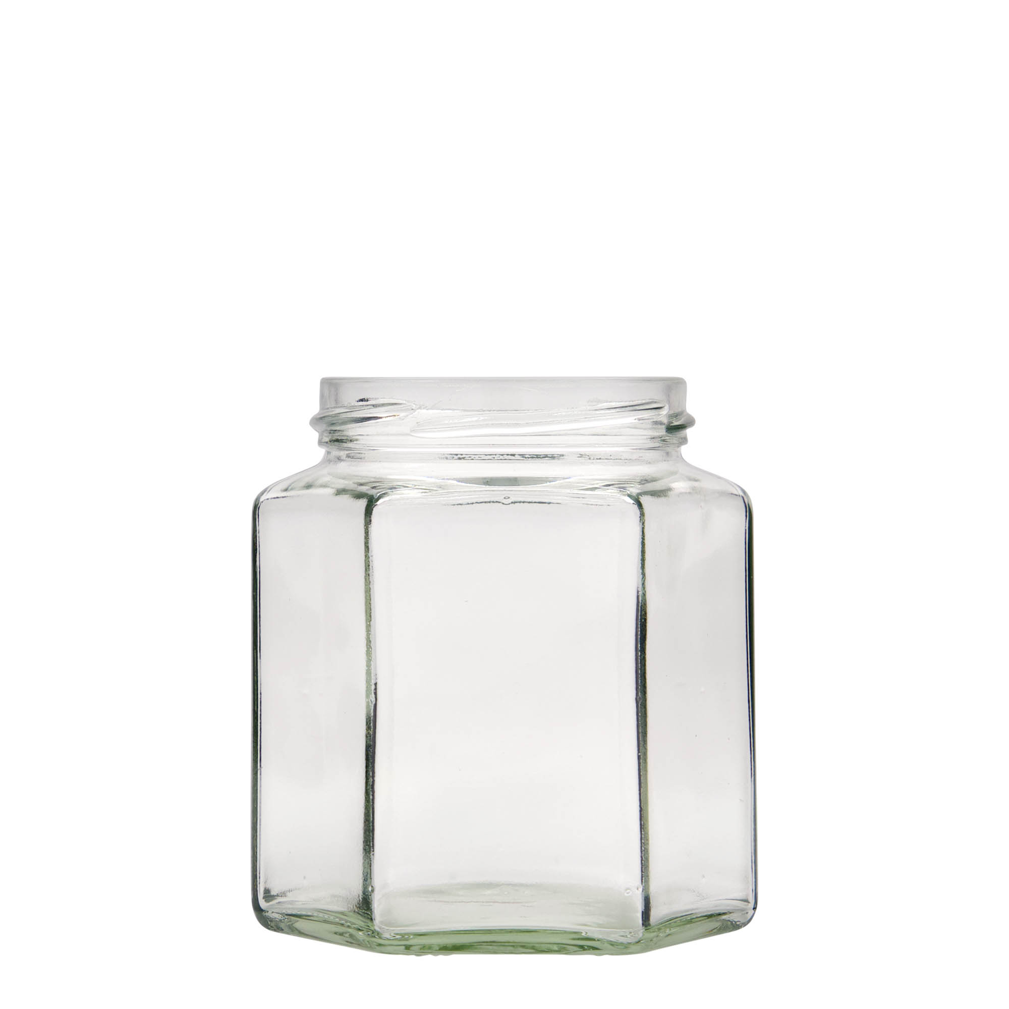 390 ml sexkantigt glas, öppning: twist-off (TO 70) 390 ml sexkantigt glas, öppning: twist-off (TO 70)