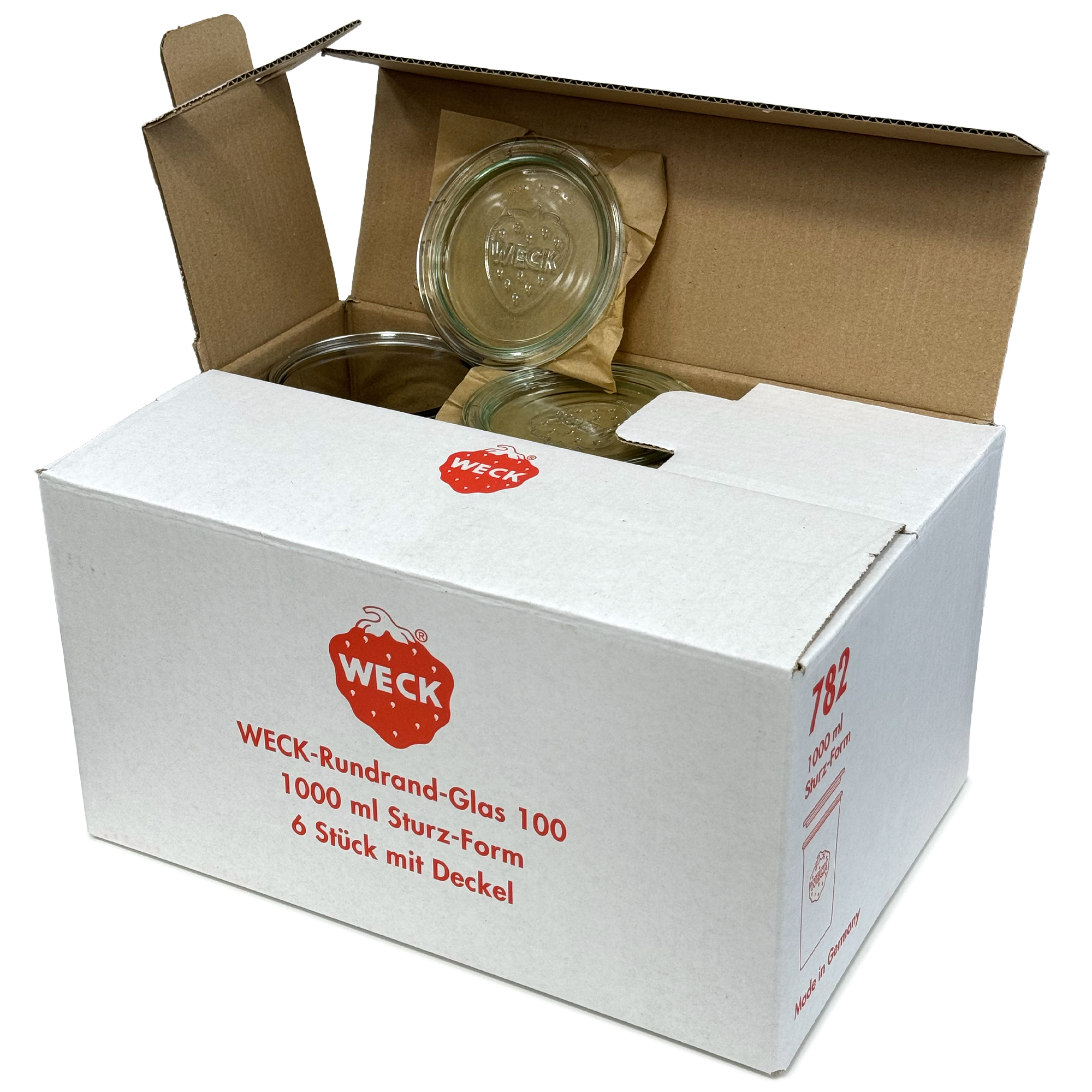 6x 1000 ml WECK-störtglas med glaslock RR 100