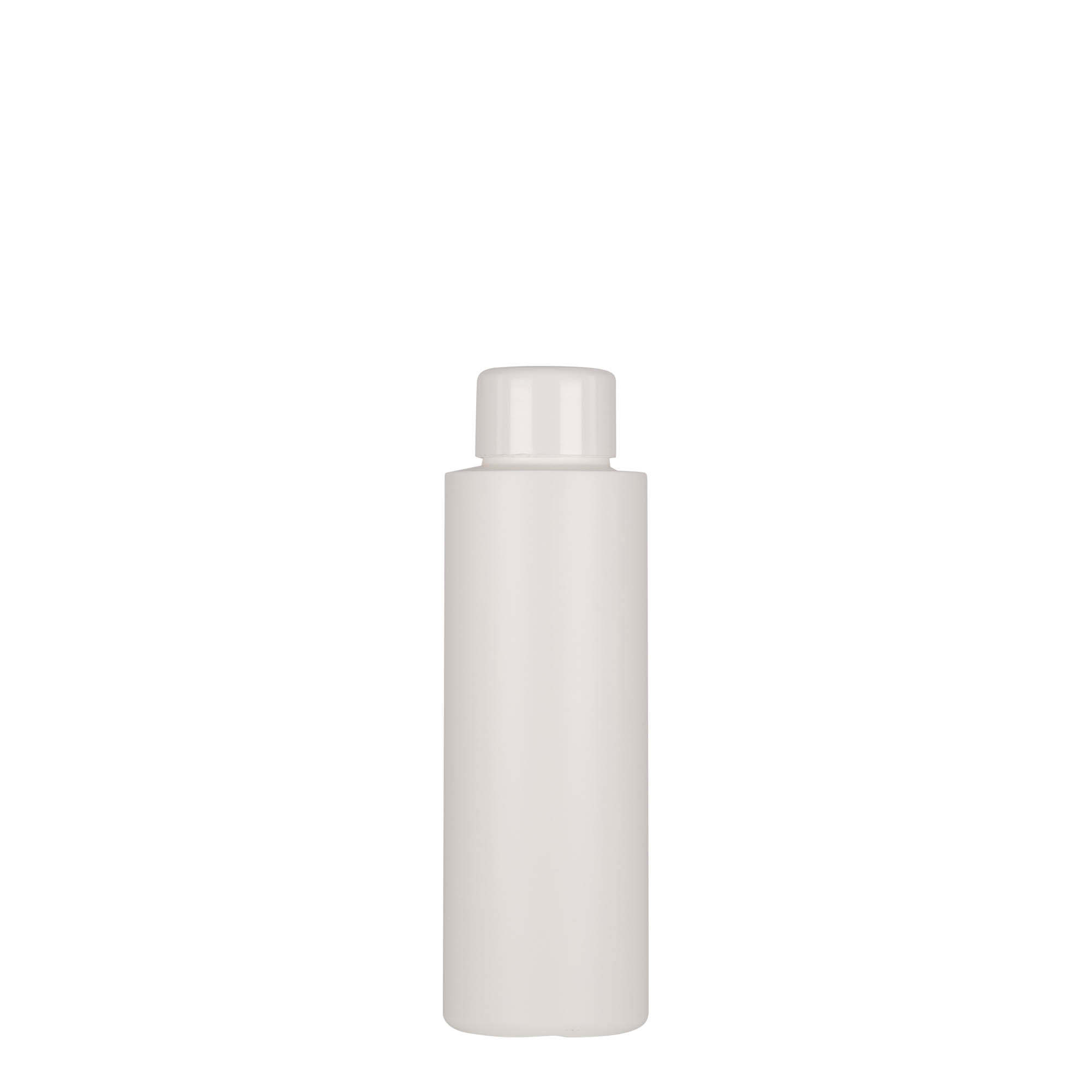 100 ml plastflaska 'Pipe', grön HDPE, vit, mynning: 24/410