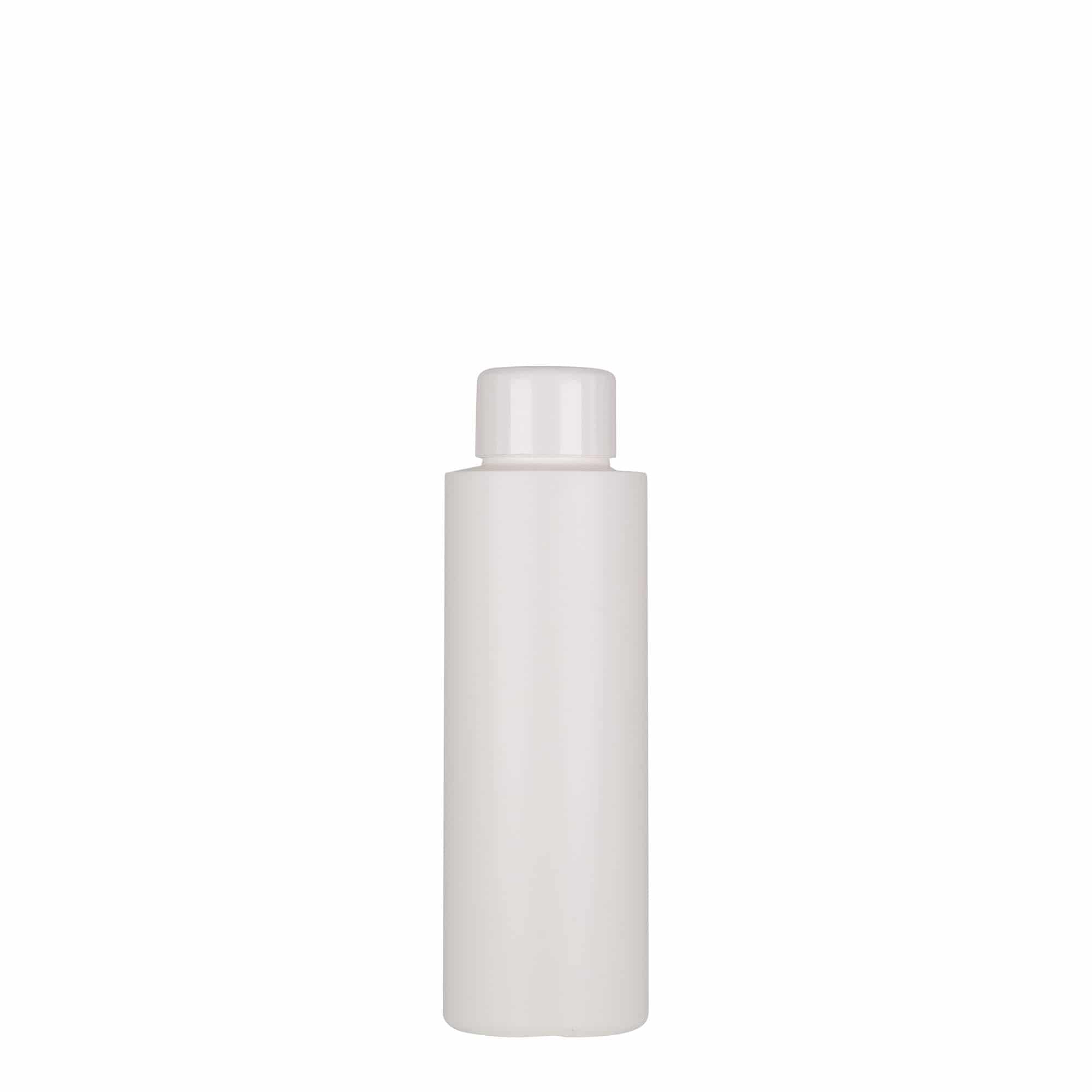 100 ml plastflaska 'Pipe', grön HDPE, vit, mynning: 24/410