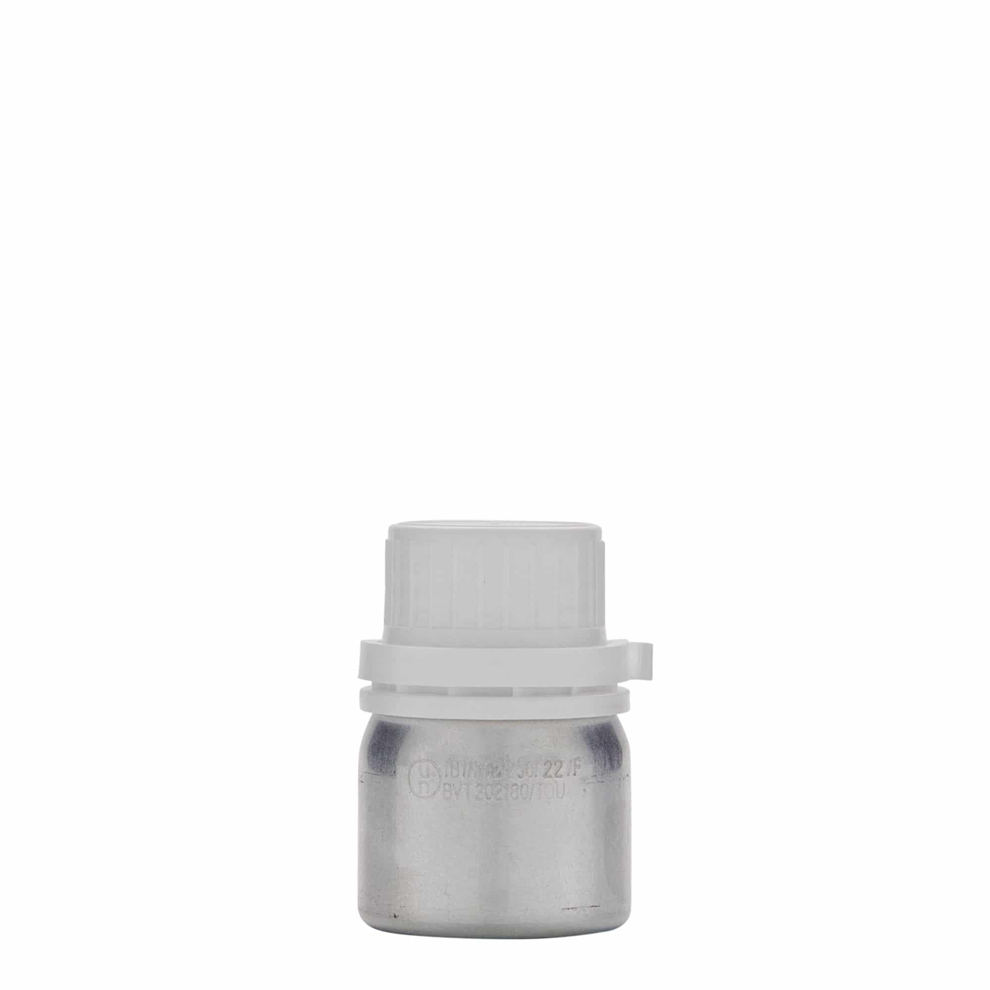 50 ml aluminiumflaska, metall, silver, öppning: DIN 32