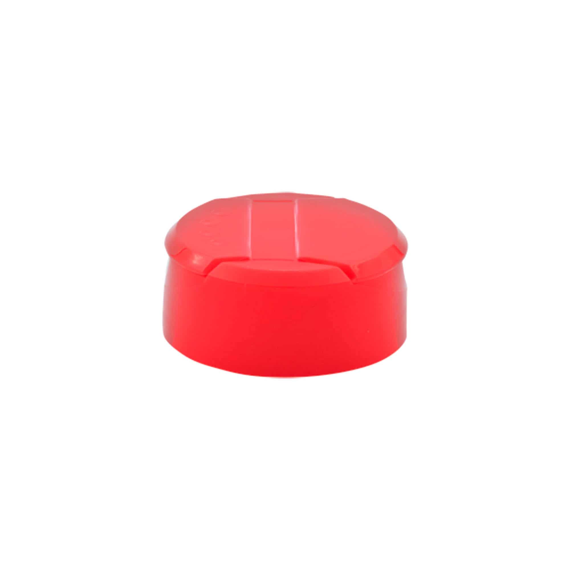 Lock för kryddburk ströare, PP-plast, röd, för mynning: 38/400