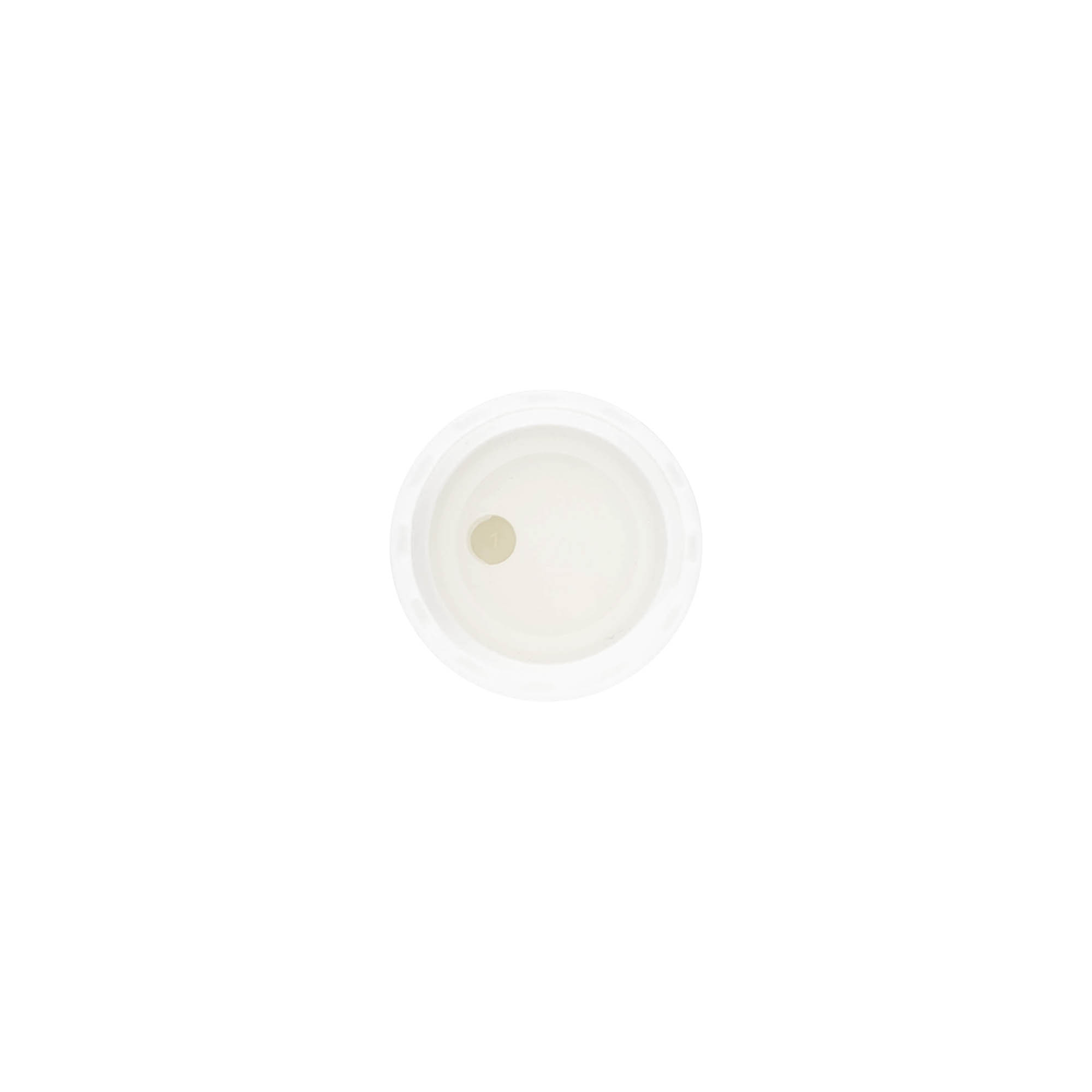 Skruvlock Disc Top, PP-plast, vitt, för mynning: 20/410