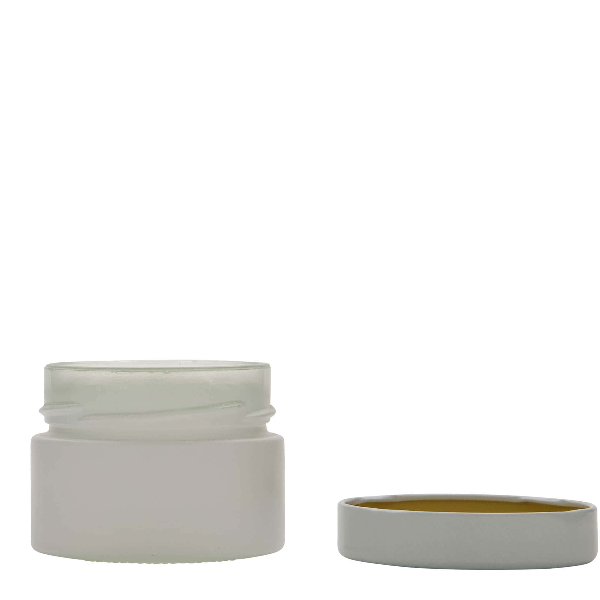 130 ml rund glas 'Aurora', vitt, öppning: Deep-Twist-Off (DTO 66)