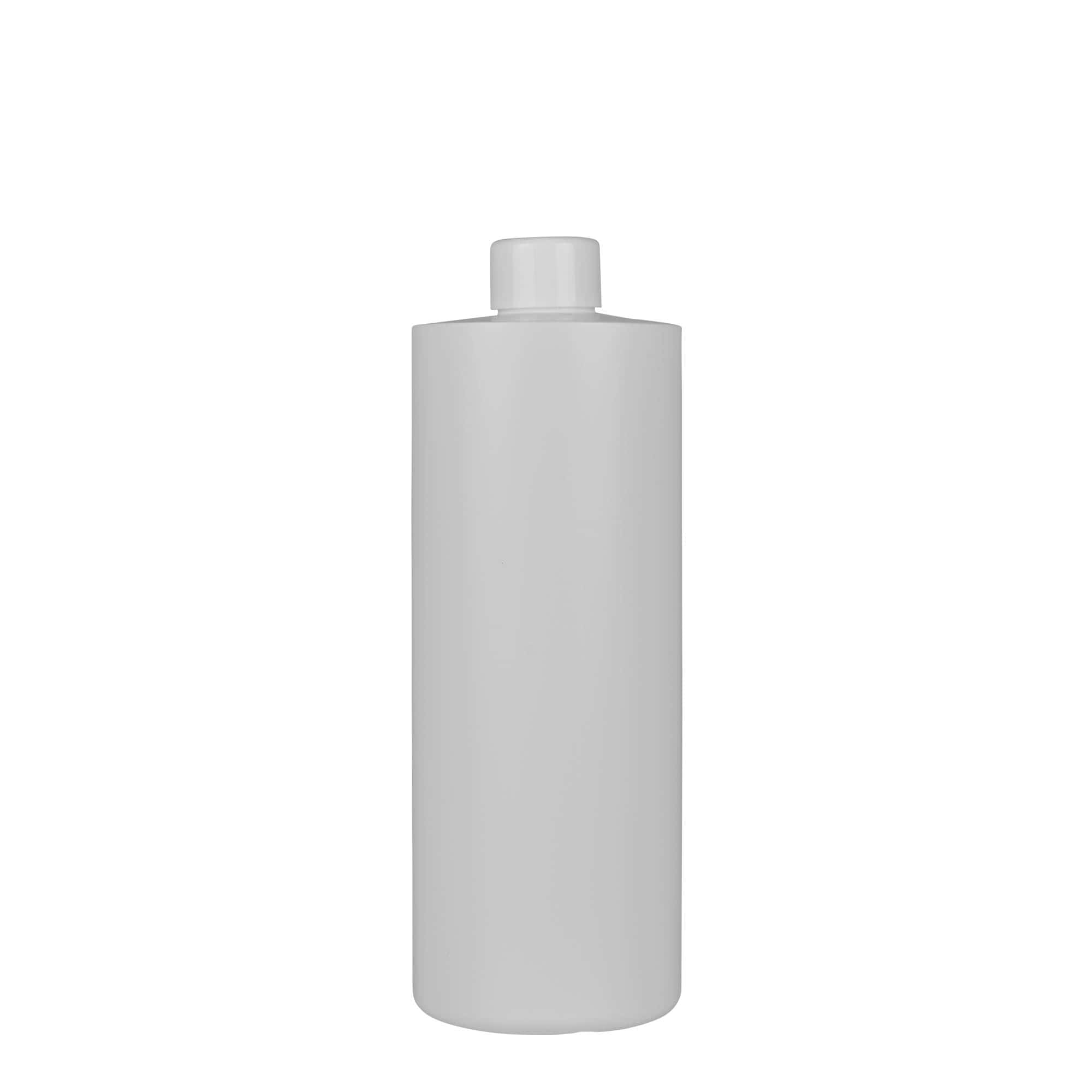 500 ml plastflaska 'Pipe', grön HDPE, vit, mynning: 24/410
