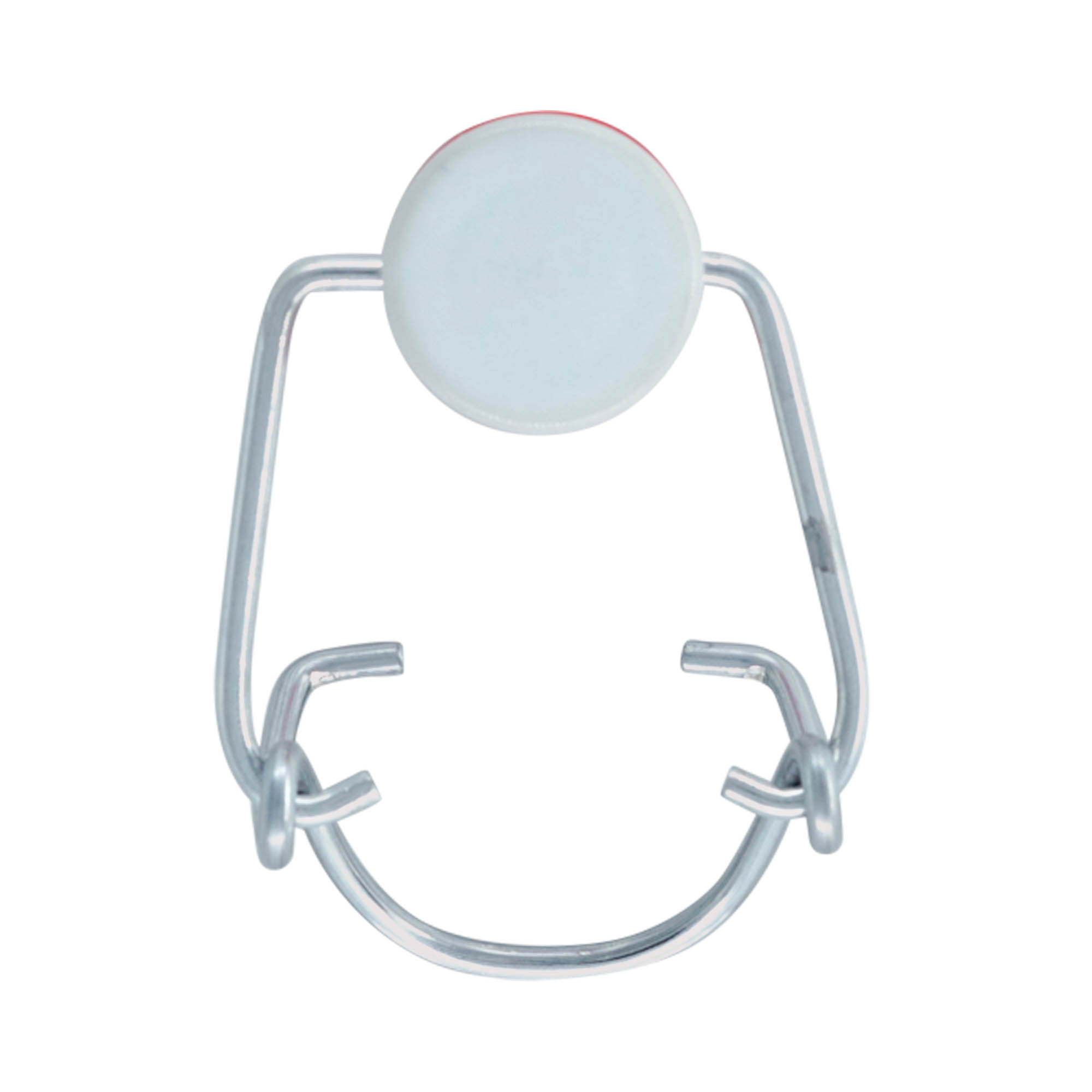 Standardbygelspänne, plast, röd-vit Standardbygelspänne, plast, röd-vit