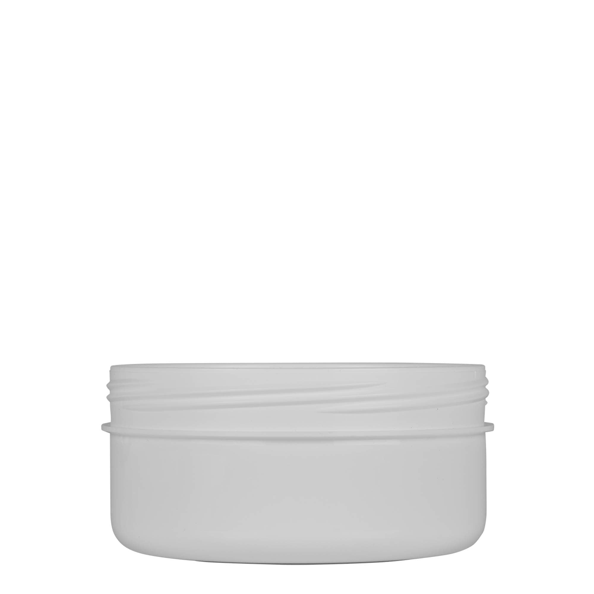 250 ml plastburk 'White Line', PP, vit, öppning: skruvlock
