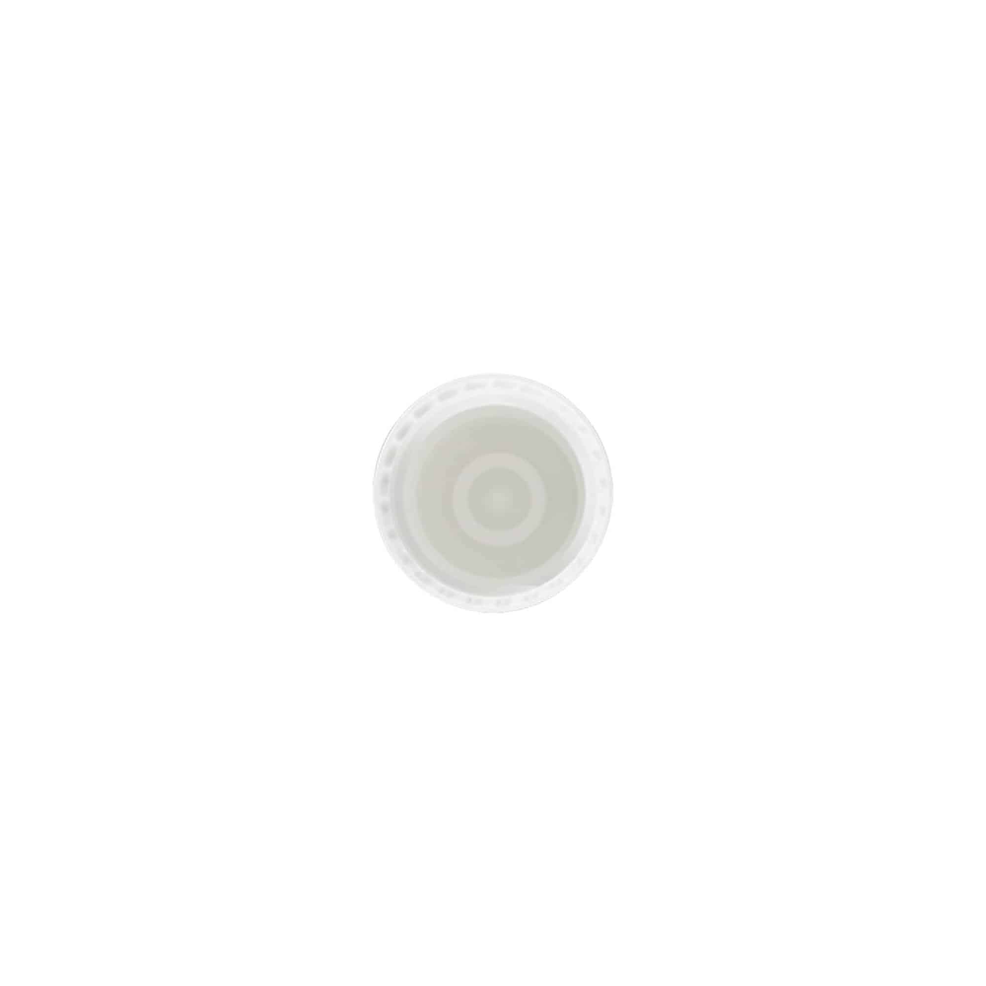 Lock till 10 ml roll-on-flaska, PP-plast, vit, för öppning: skruvlock