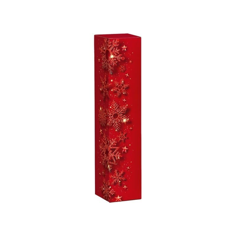 Presentkartong G'nistrande iskristaller', kvadratisk, papper, röd