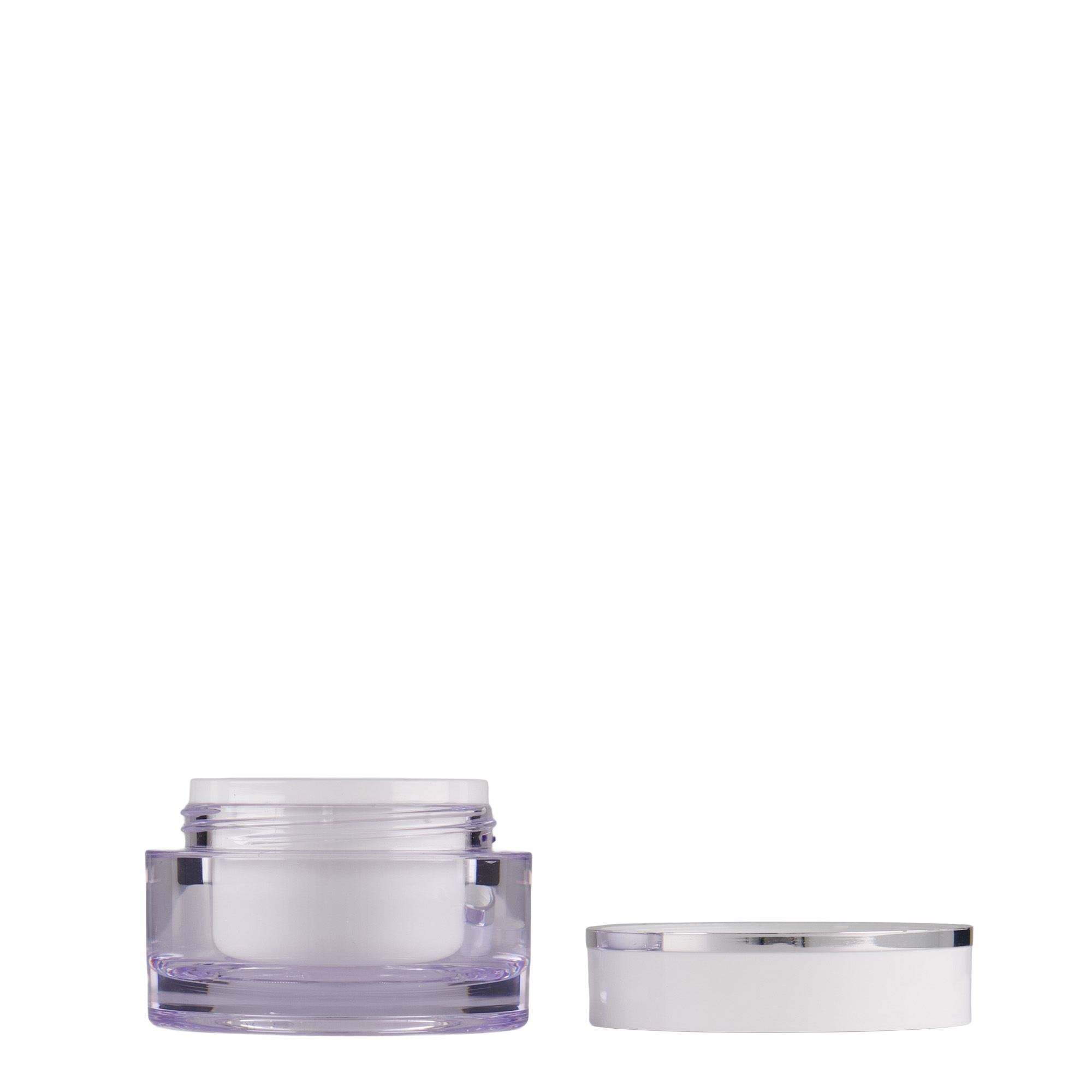 10 ml burk, SAN-plast, vit, öppning: skruvlock