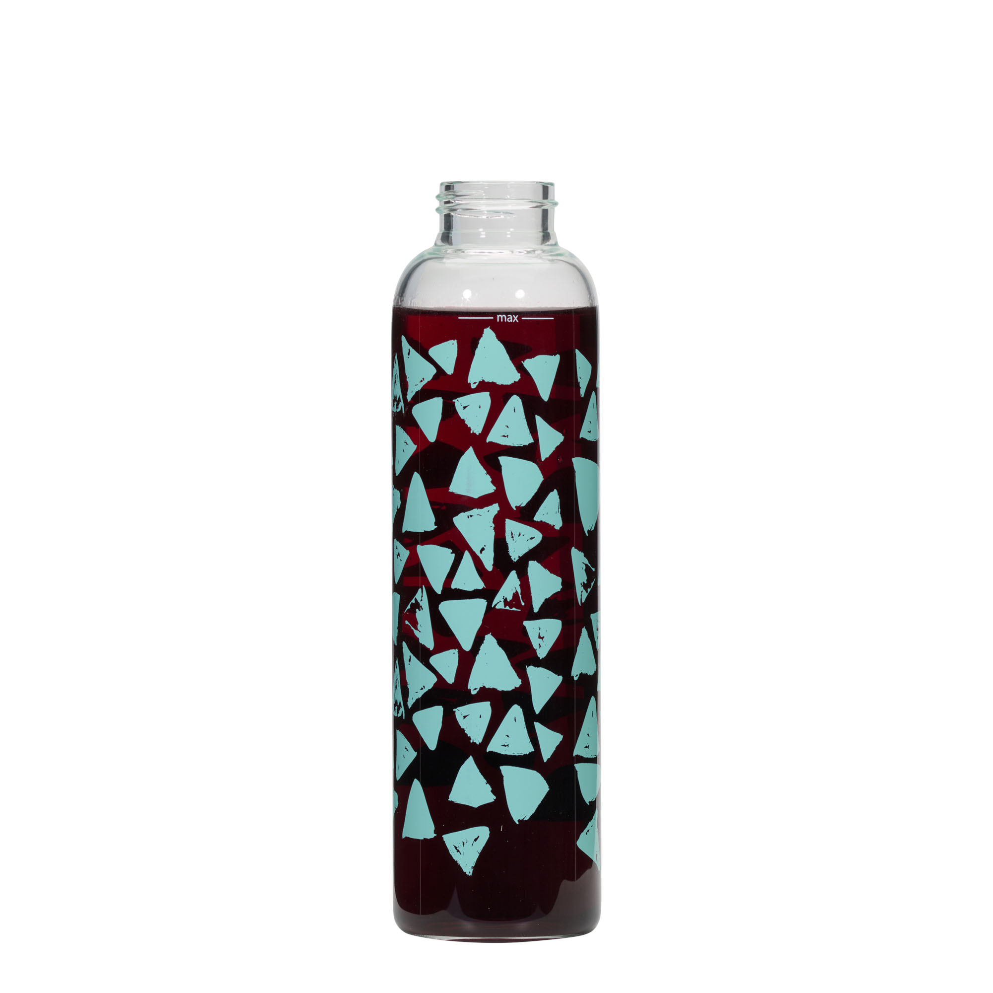 500 ml dricksflaska 'Perseus', motiv: turkosa trianglar, mynning: skruvkapsel