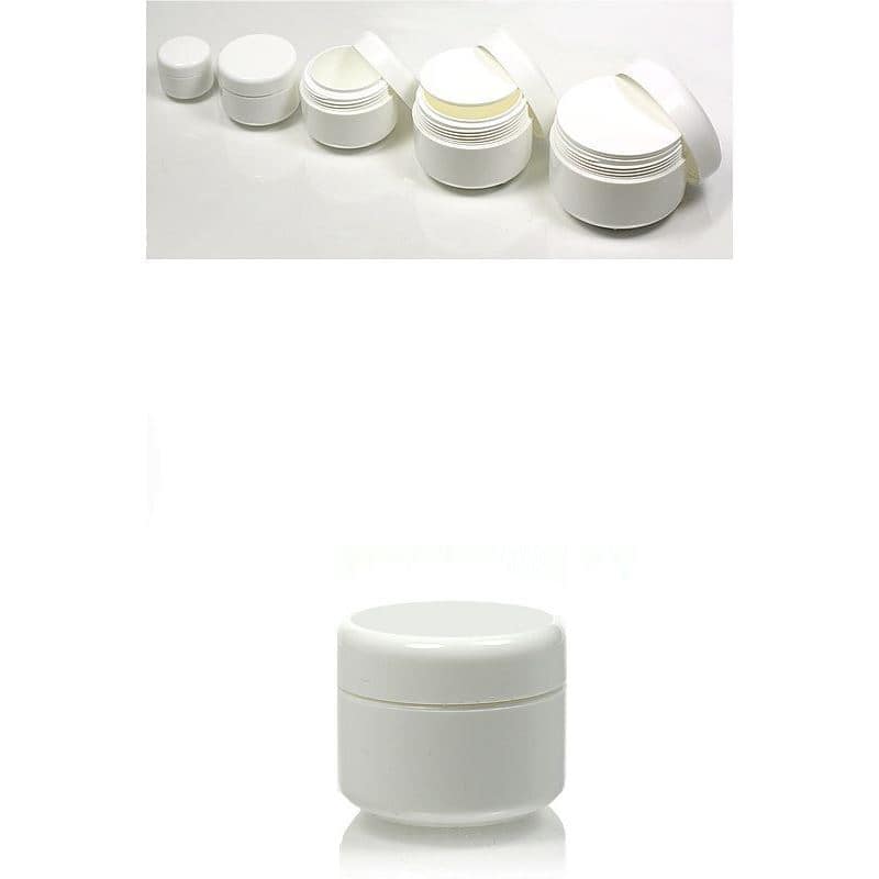 5 ml plastburk 'Bianca', PP, vit, mynning: skruvkapsel