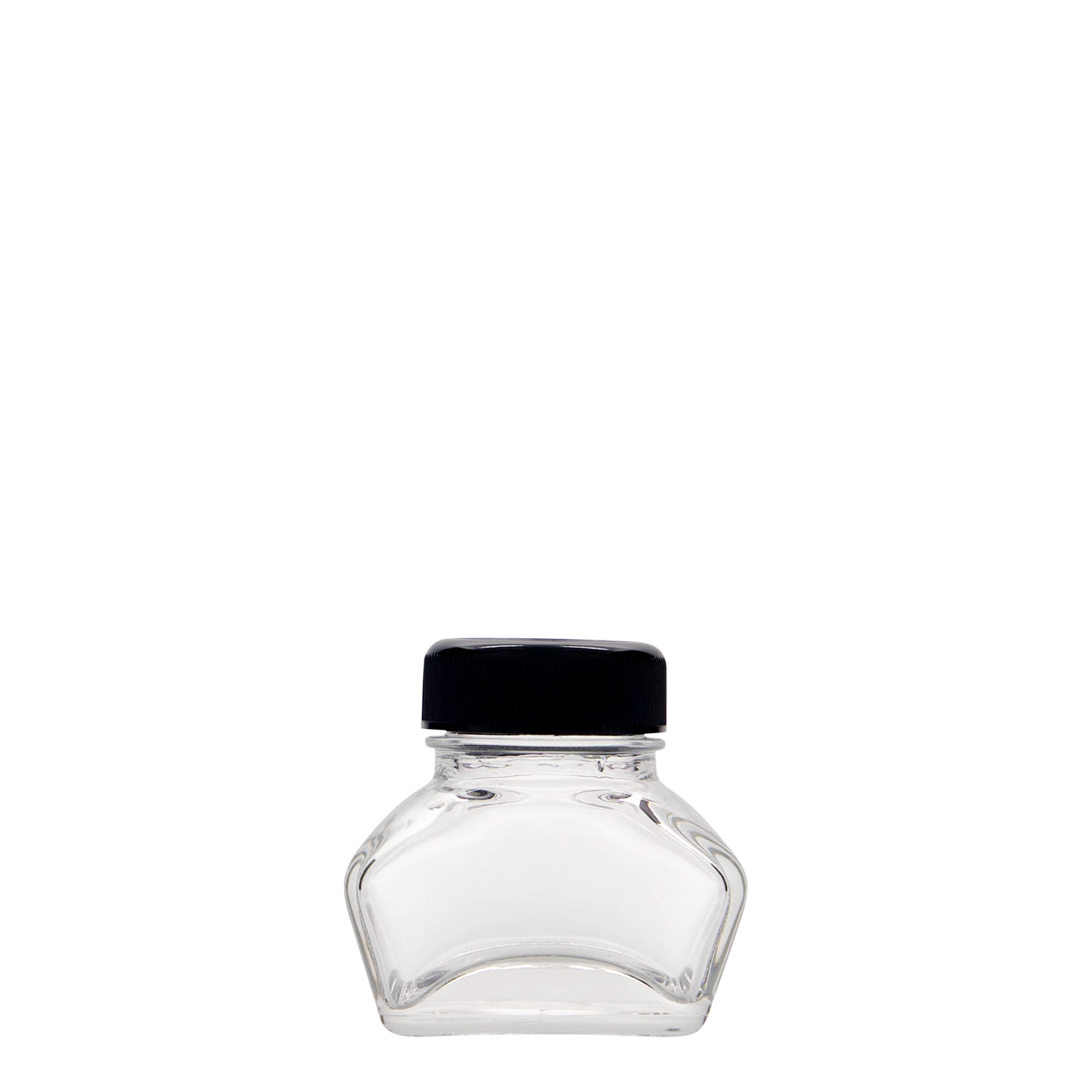 30 ml bläckflaska, rektangulär, öppning: skruvlock