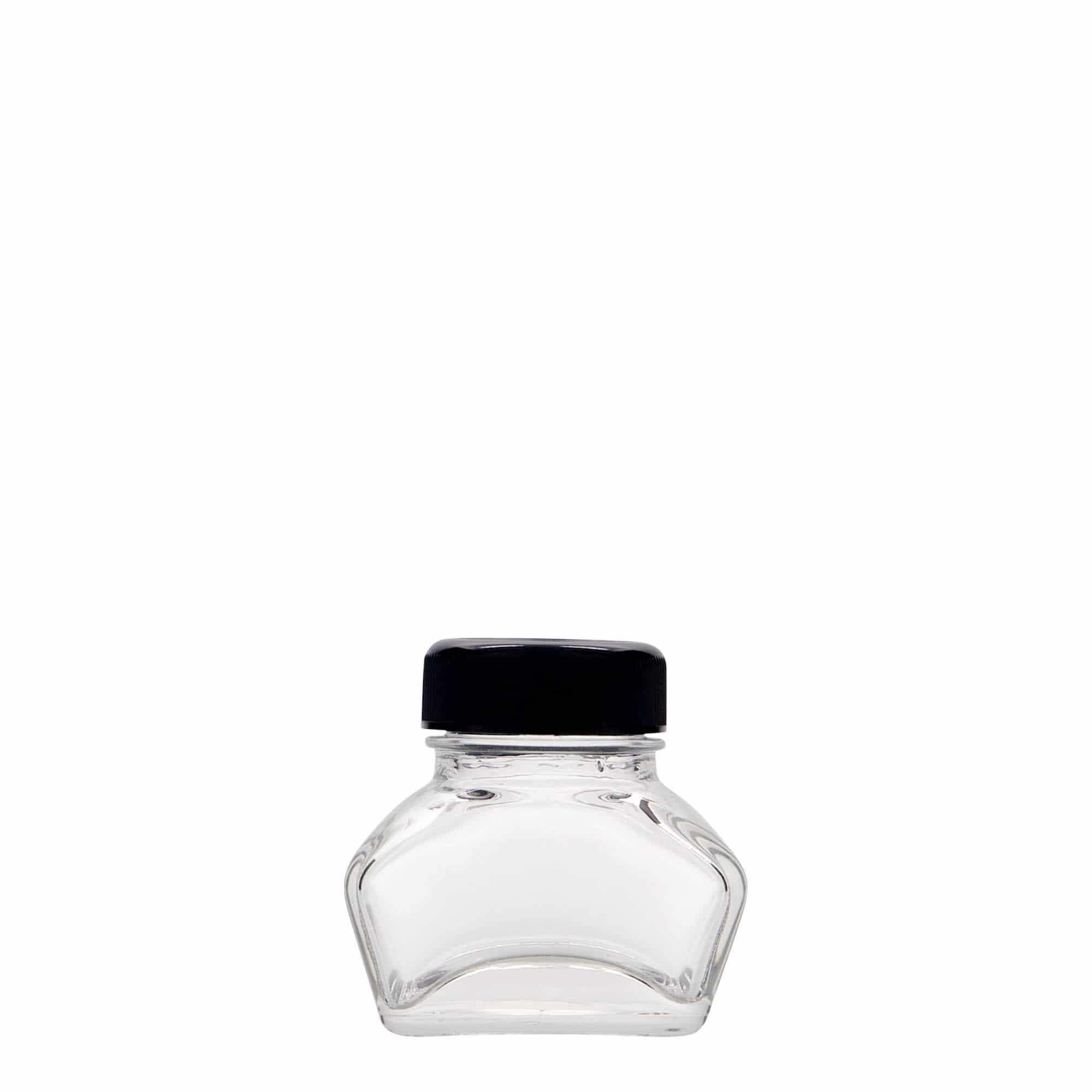 30 ml bläckflaska, rektangulär, öppning: skruvlock