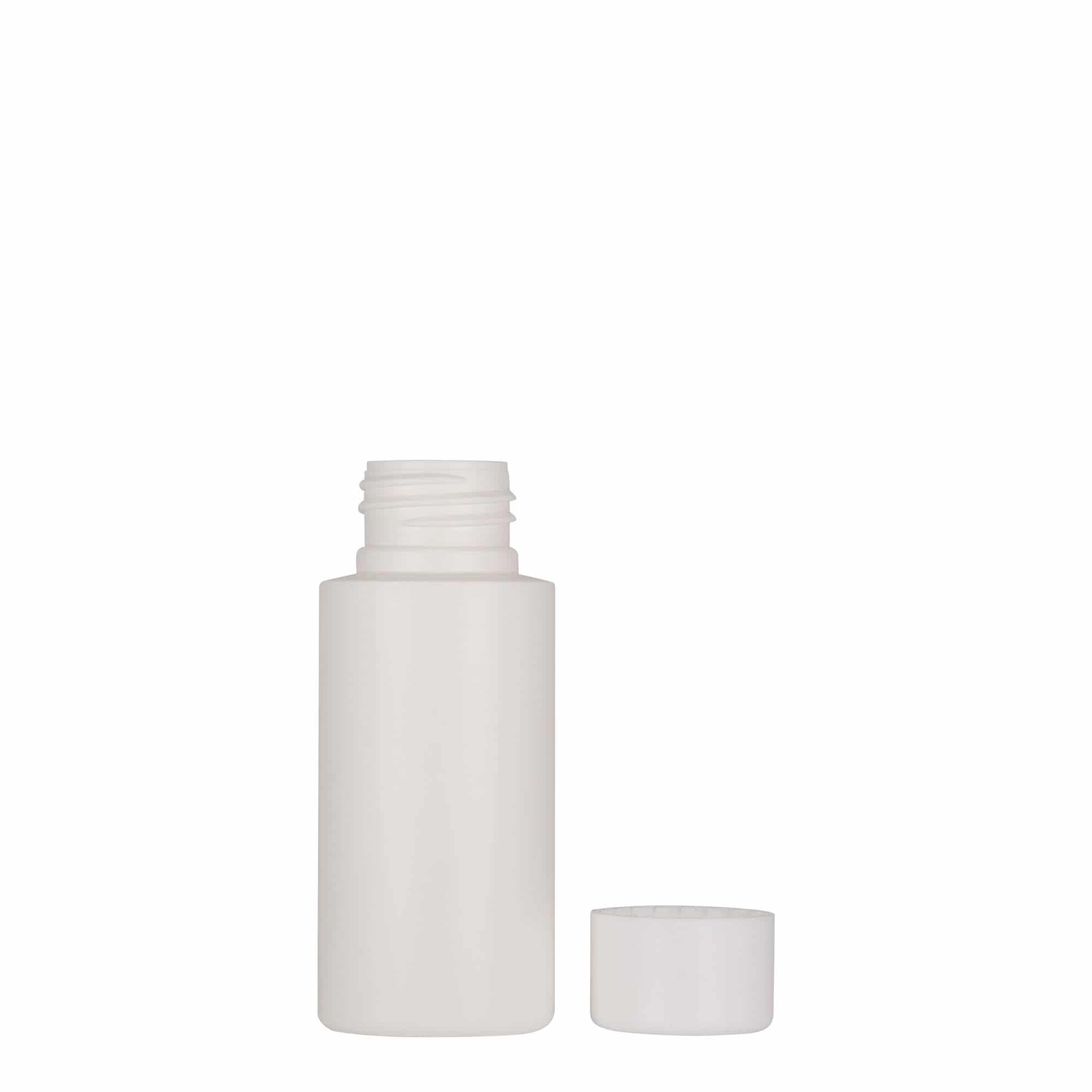 50 ml plastflaska 'Pipe', HDPE, vit, mynning: 24/410